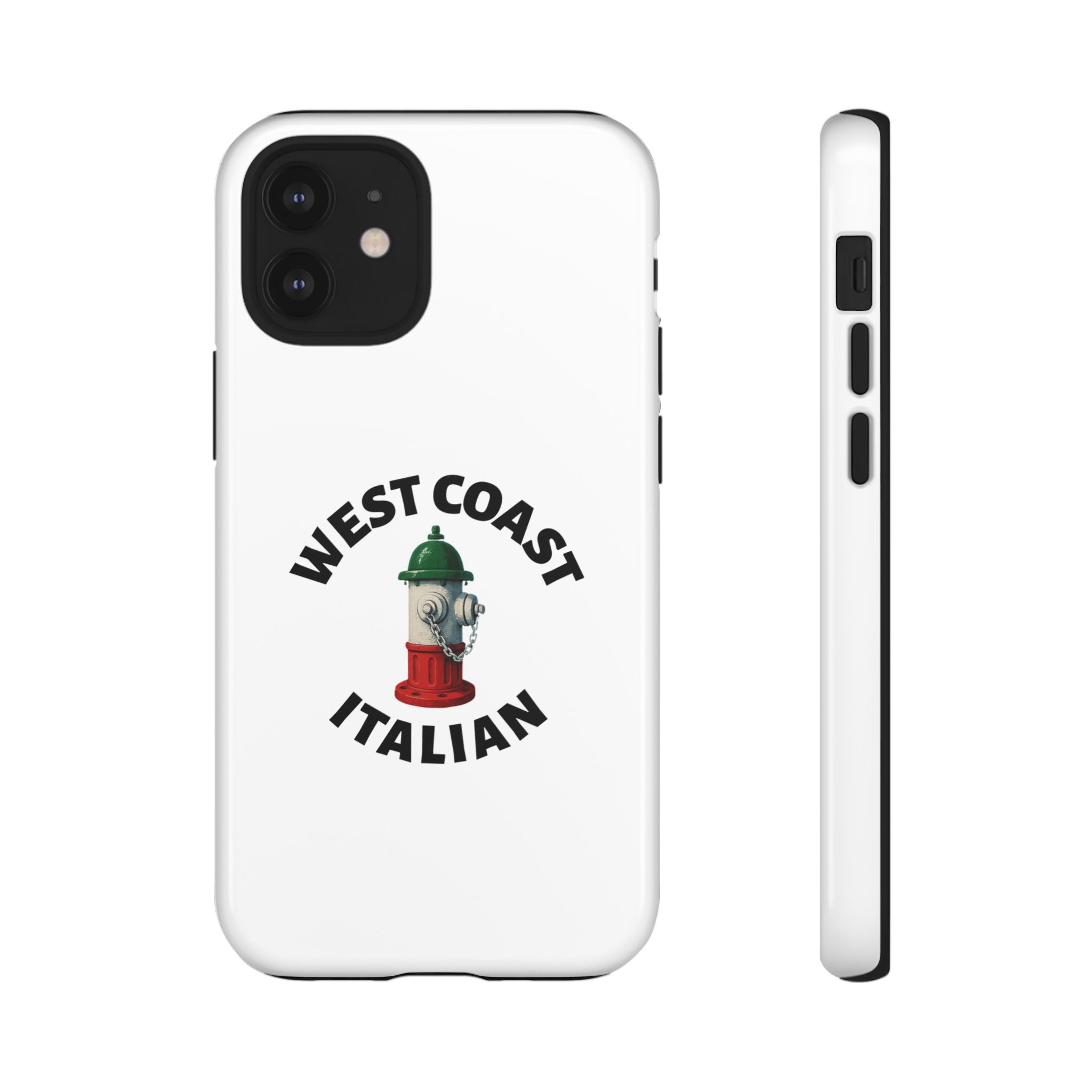 West Coast Italian White Phone Case, Urban Style Phone Cover, Tough Smartphone Case, Gift for Italian Heritage, Fun Streetwear Accessories