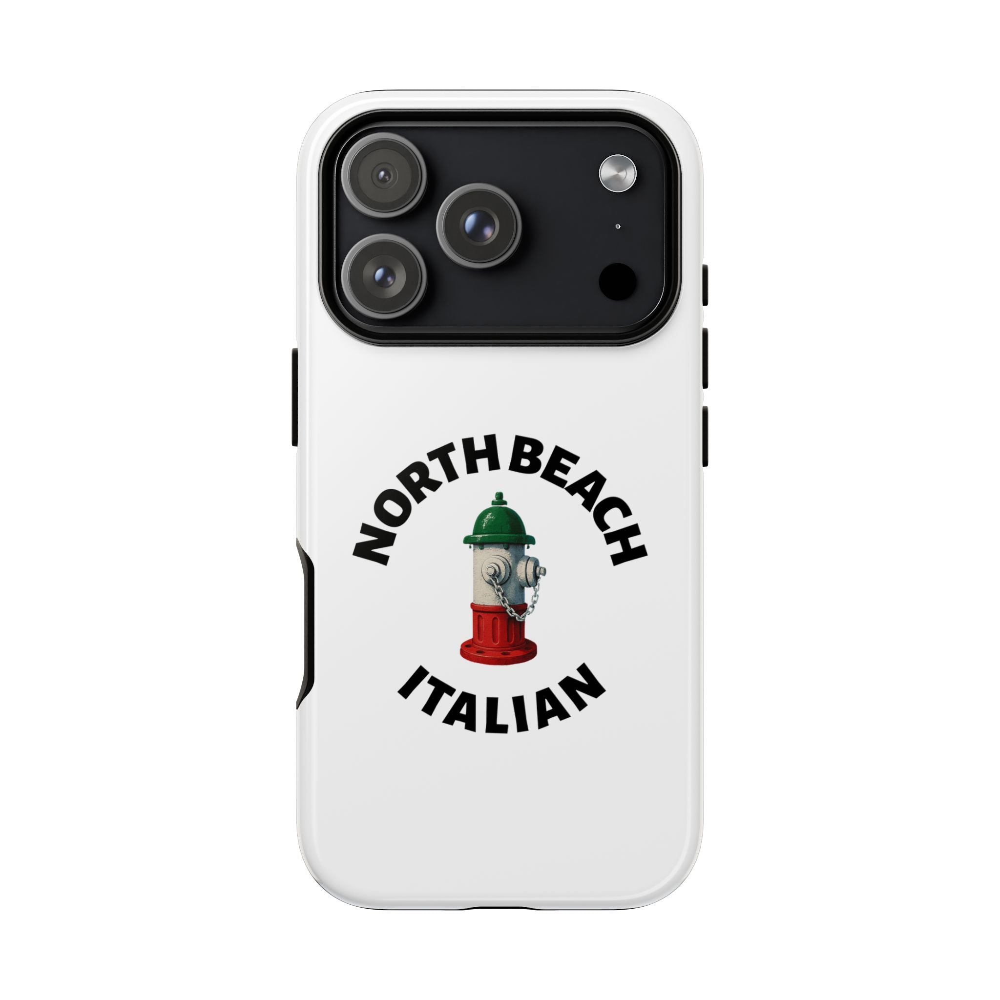 North Beach Italian White Phone Case, Urban Style Phone Cover, Tough Smartphone Case, Gift for Italian Heritage, Fun Streetwear Accessories