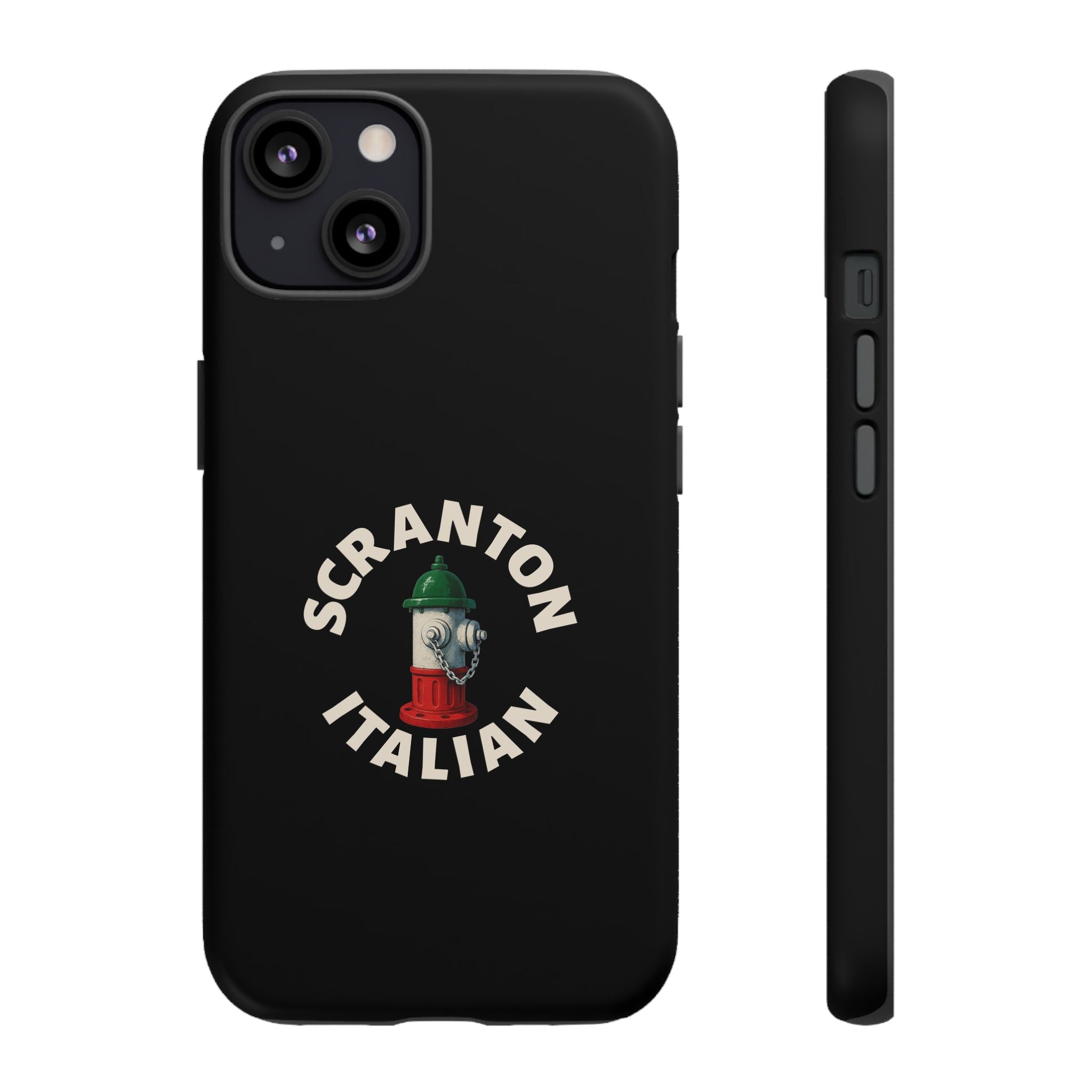 Scranton Italian Black Phone Case, Tough Cases for iPhone, Gift for Italians, Stylish Phone Cover, Unique Phone Accessory