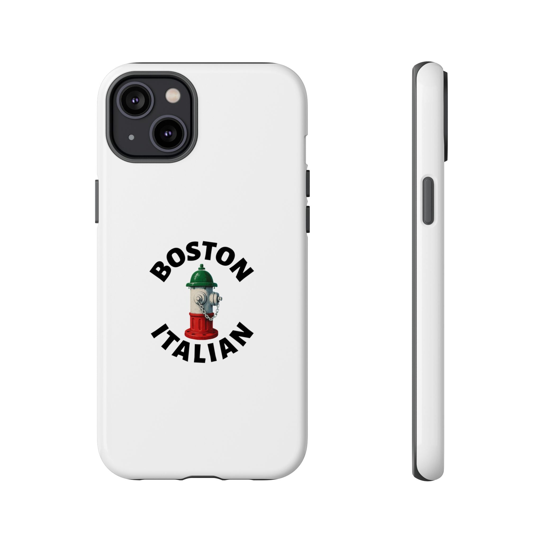 Boston Italian White Phone Case, Urban Style Phone Cover, Tough Smartphone Case, Gift for Italian Heritage, Fun Streetwear Accessories