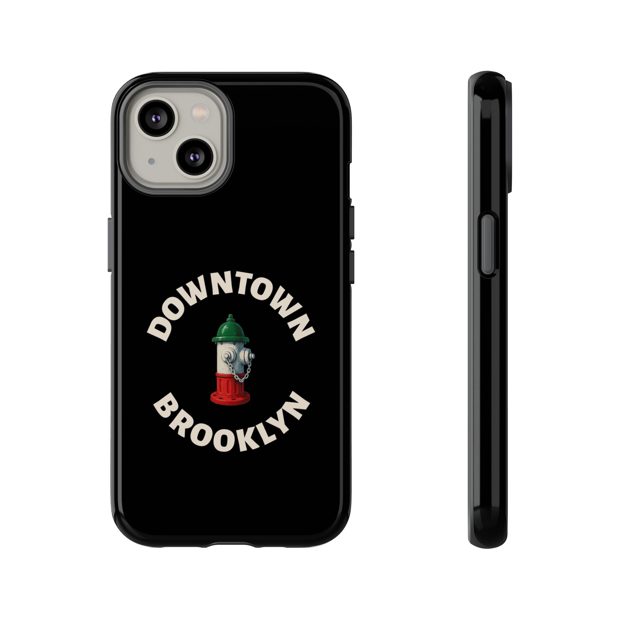 Downtown Brooklyn Black Phone Case, Tough Cases for iPhone, Gift for Italians, Stylish Phone Cover, Unique Phone Accessory