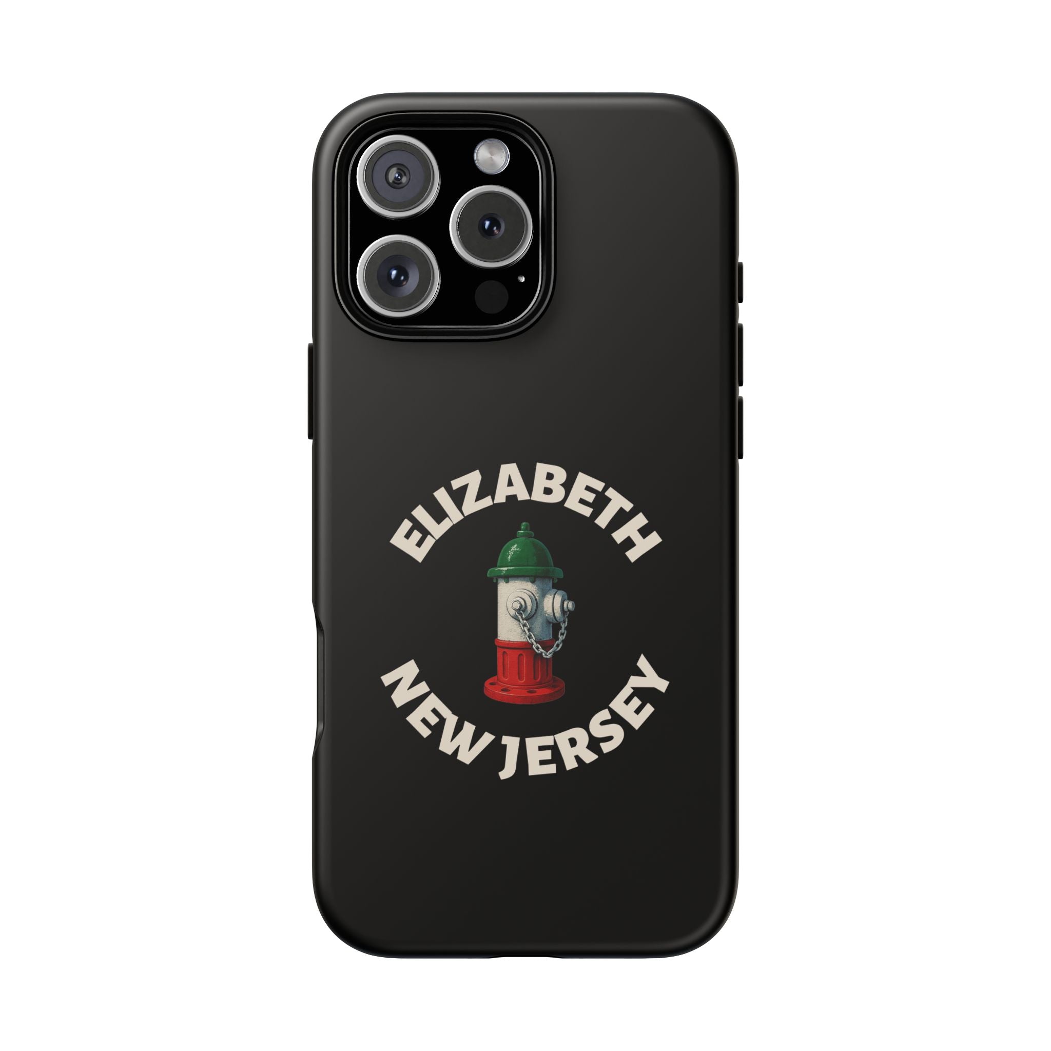 Elizabeth New Jersey Black Phone Case, Tough Cases for iPhone, Gift for Italians, Stylish Phone Cover, Unique Phone Accessory