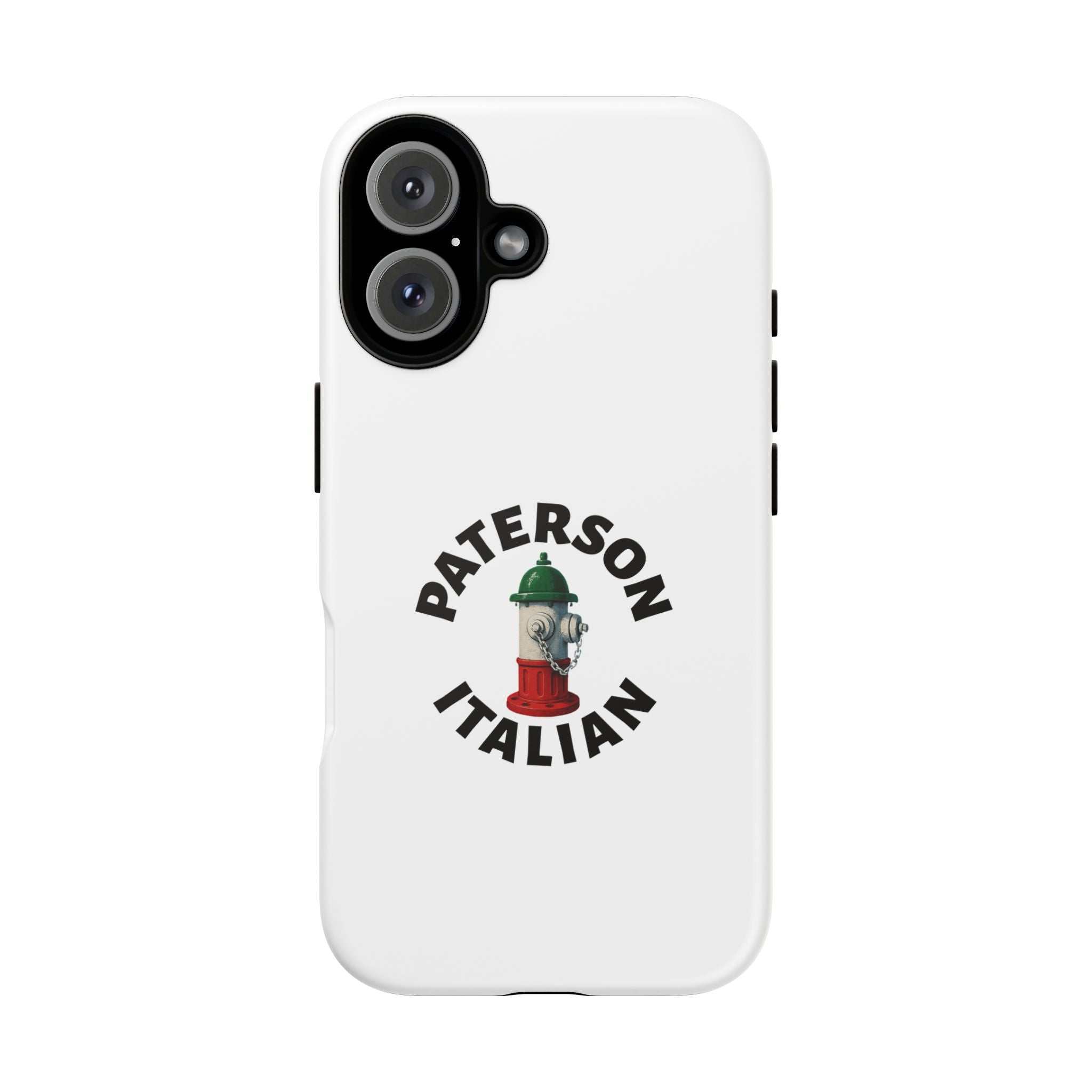 Paterson Italian White Phone Case, Urban Style Phone Cover, Tough Smartphone Case, Gift for Italian Heritage, Fun Streetwear Accessories