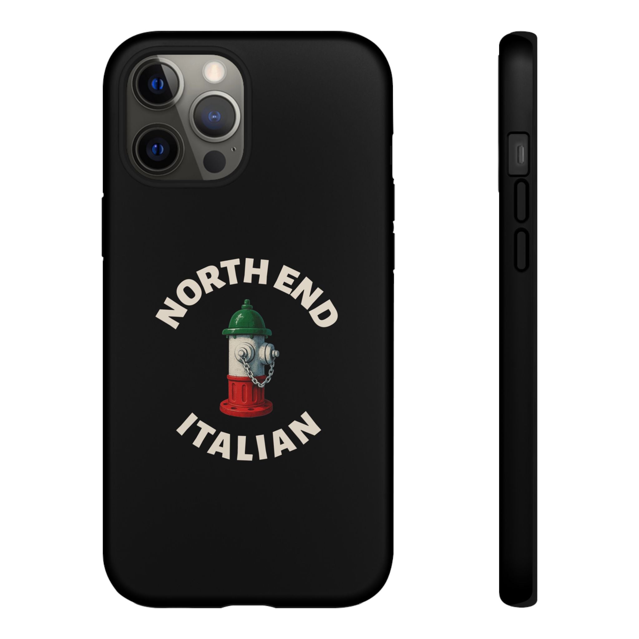 North End Italian Black Phone Case, Tough Cases for iPhone, Gift for Italians, Stylish Phone Cover, Unique Phone Accessory