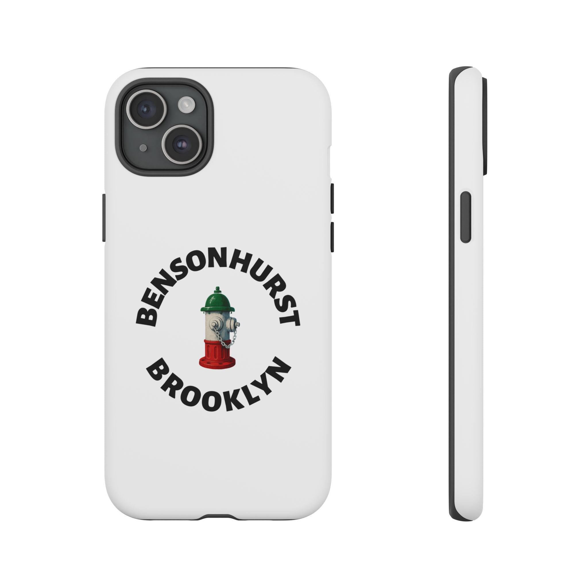 Bensonhurst Brooklyn White Phone Case, Urban Style Phone Cover, Tough Smartphone Case, Gift for Italian Heritage, Fun Streetwear Accessories