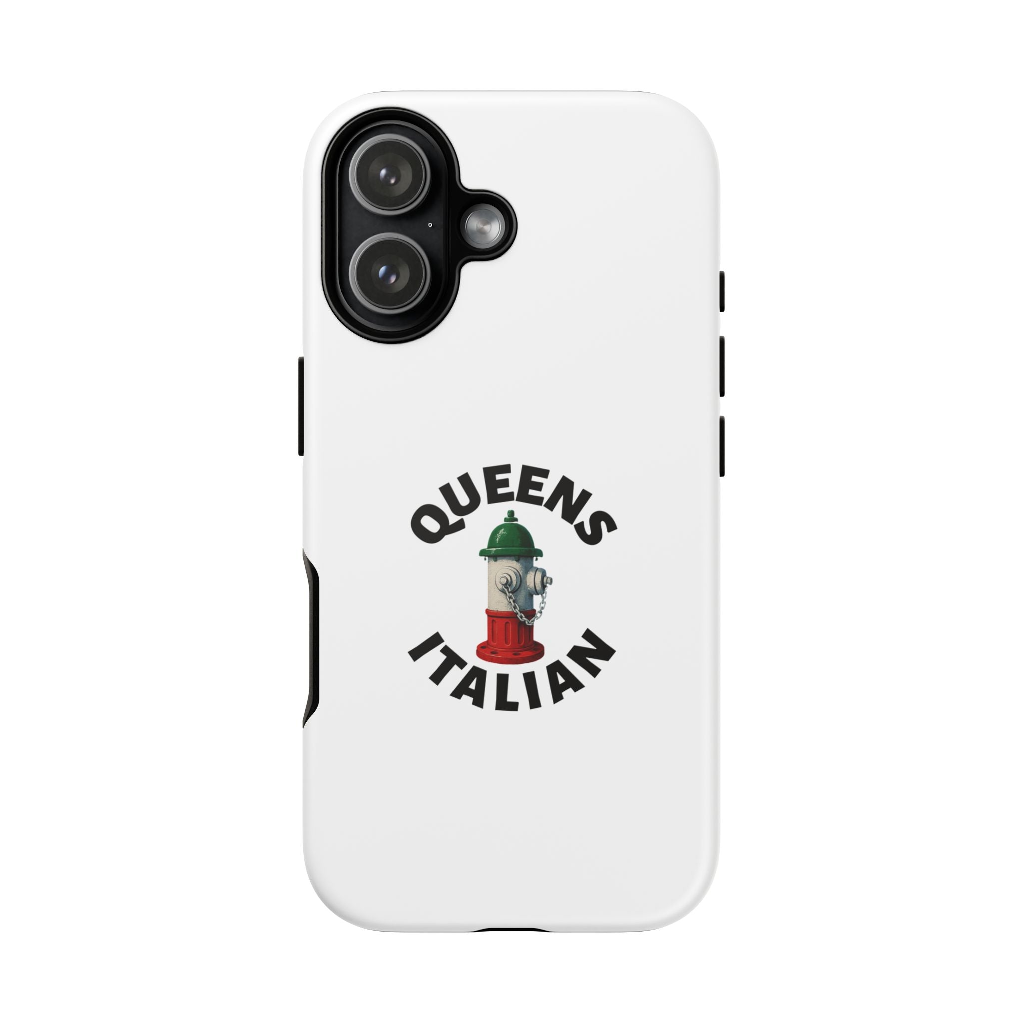 Queens Italian White Phone Case, Urban Style Phone Cover, Tough Smartphone Case, Gift for Italian Heritage, Fun Streetwear Accessories