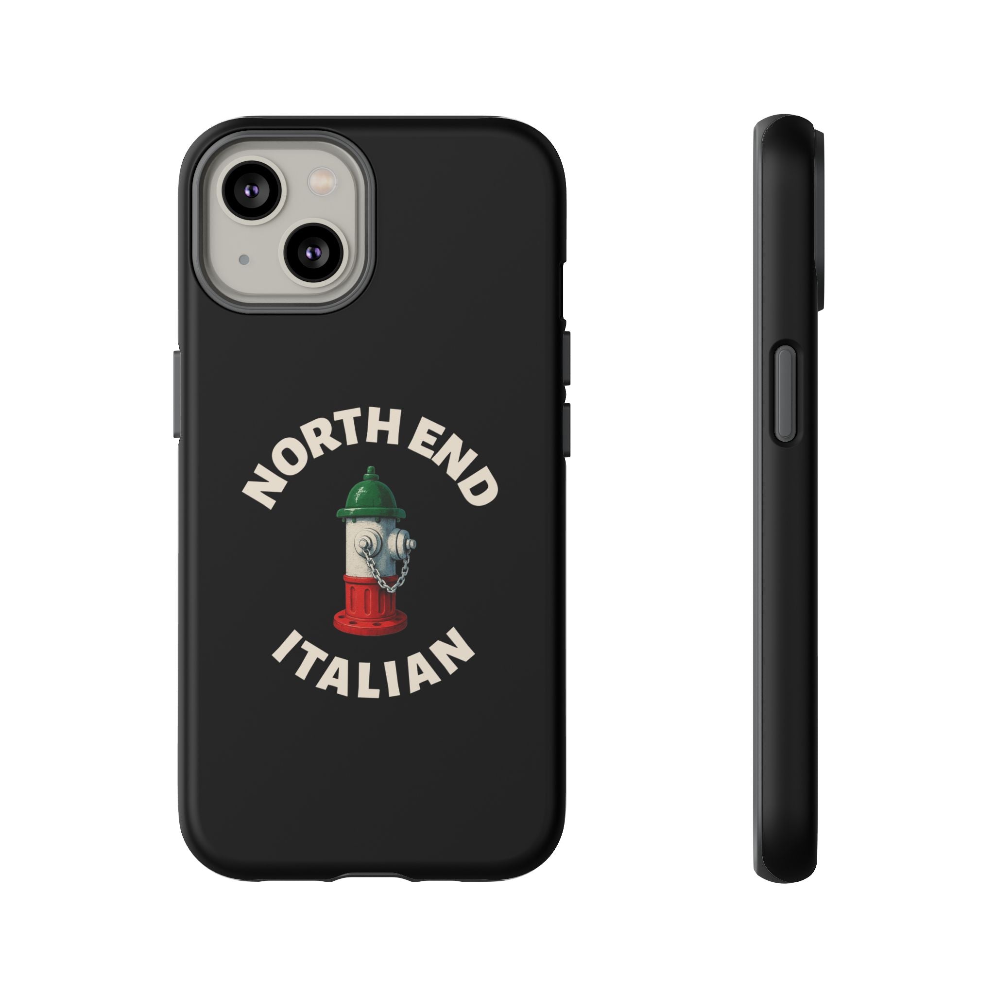 North End Italian Black Phone Case, Tough Cases for iPhone, Gift for Italians, Stylish Phone Cover, Unique Phone Accessory