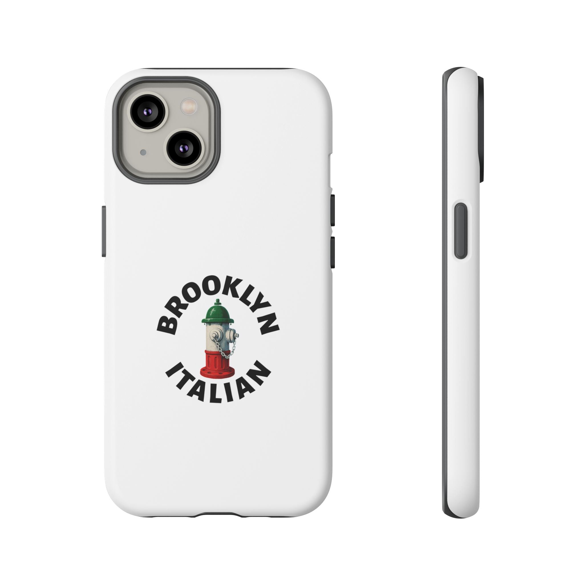 Brooklyn Italian White Phone Case, Urban Style Phone Cover, Tough Smartphone Case, Gift for Italian Heritage, Fun Streetwear Accessories
