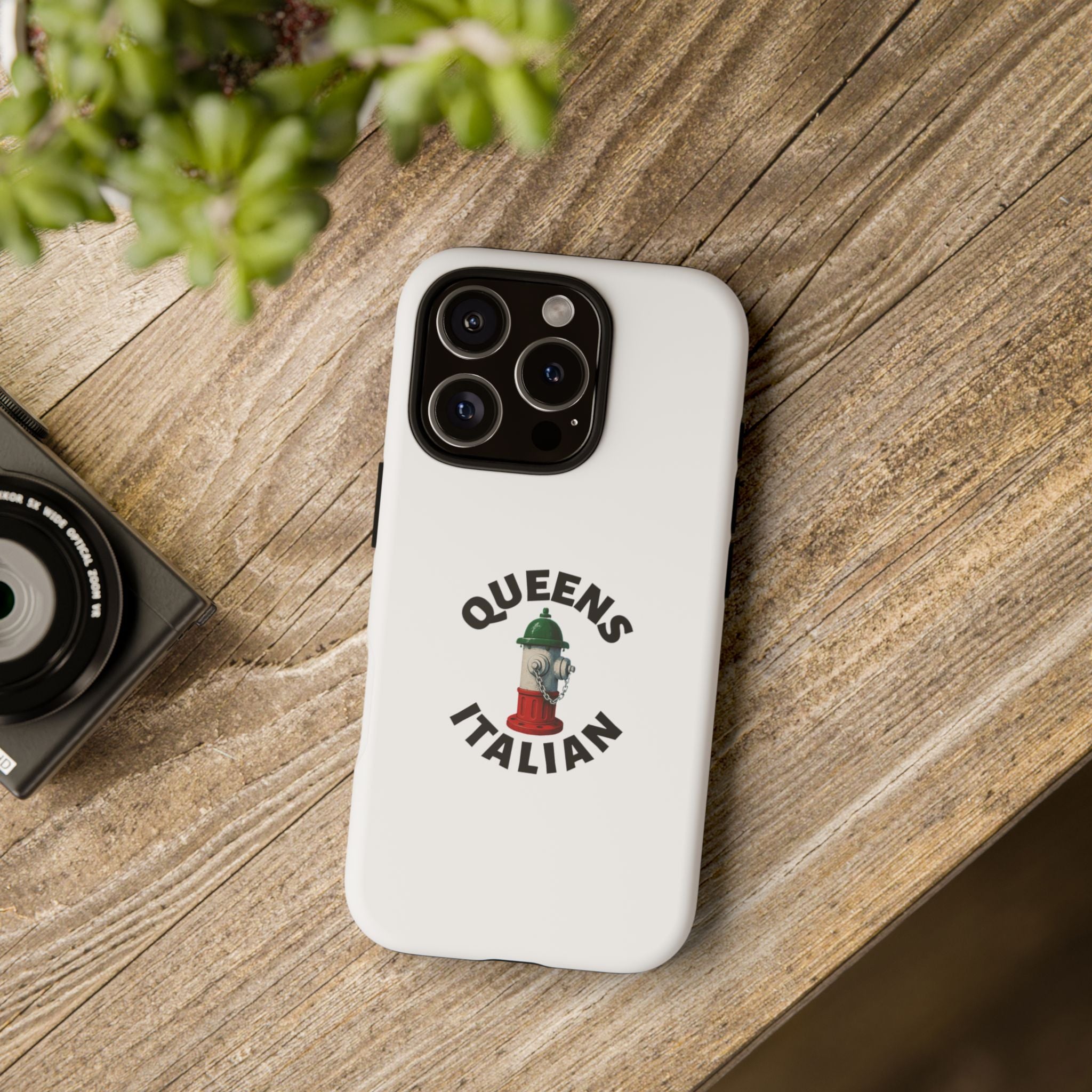 Queens Italian White Phone Case, Urban Style Phone Cover, Tough Smartphone Case, Gift for Italian Heritage, Fun Streetwear Accessories