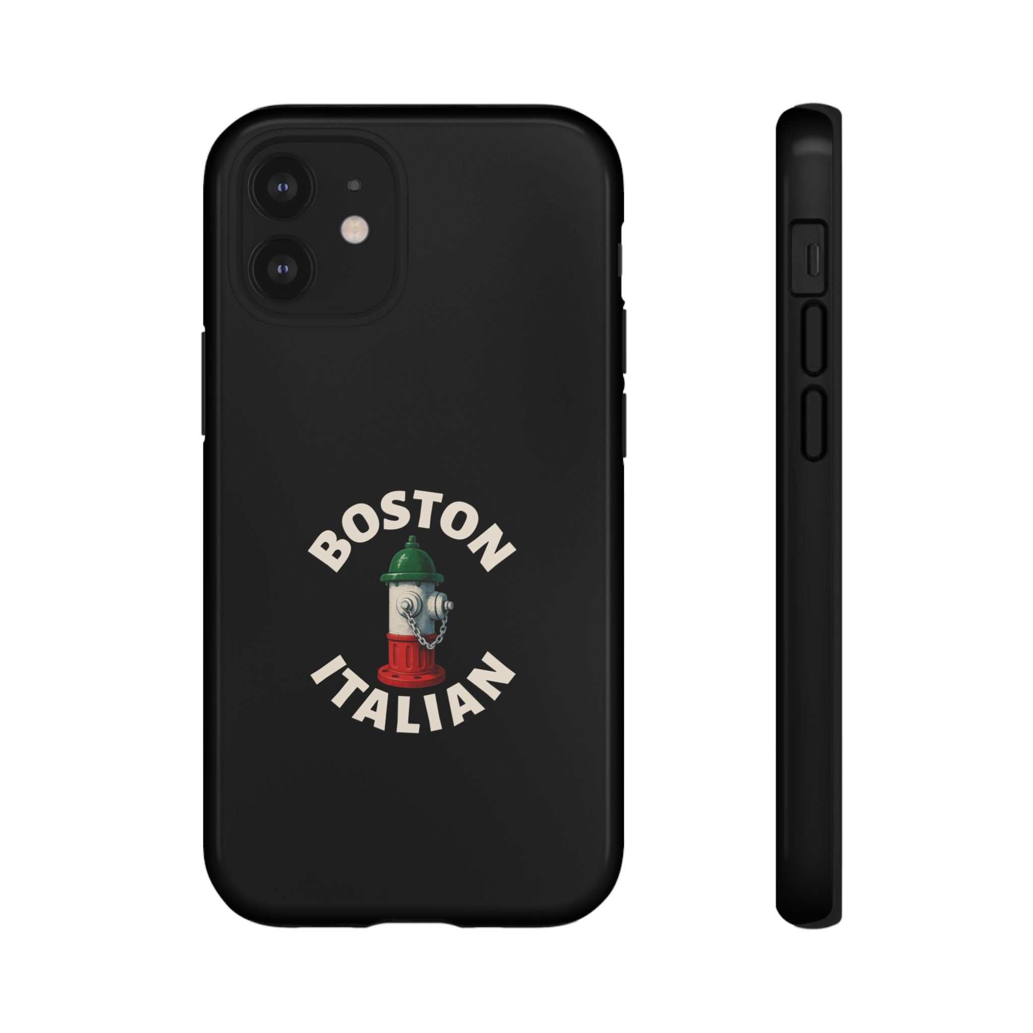 Boston Italian Black Phone Case, Tough Cases for iPhone, Gift for Italians, Stylish Phone Cover, Unique Phone Accessory