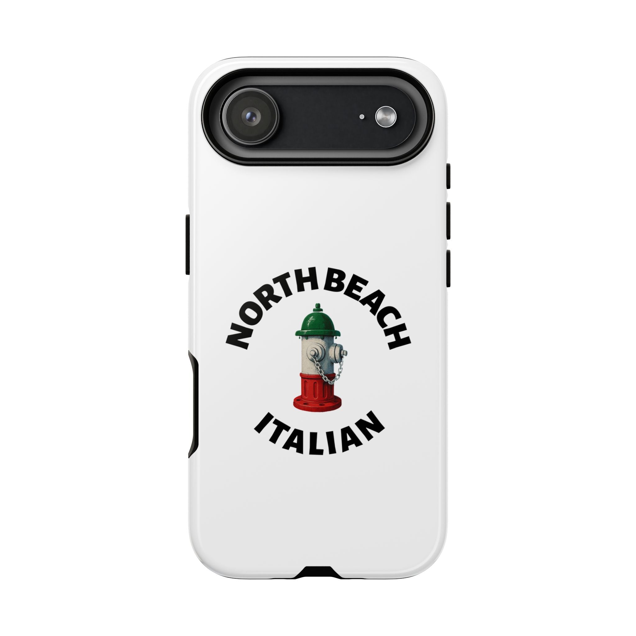 North Beach Italian White Phone Case, Urban Style Phone Cover, Tough Smartphone Case, Gift for Italian Heritage, Fun Streetwear Accessories