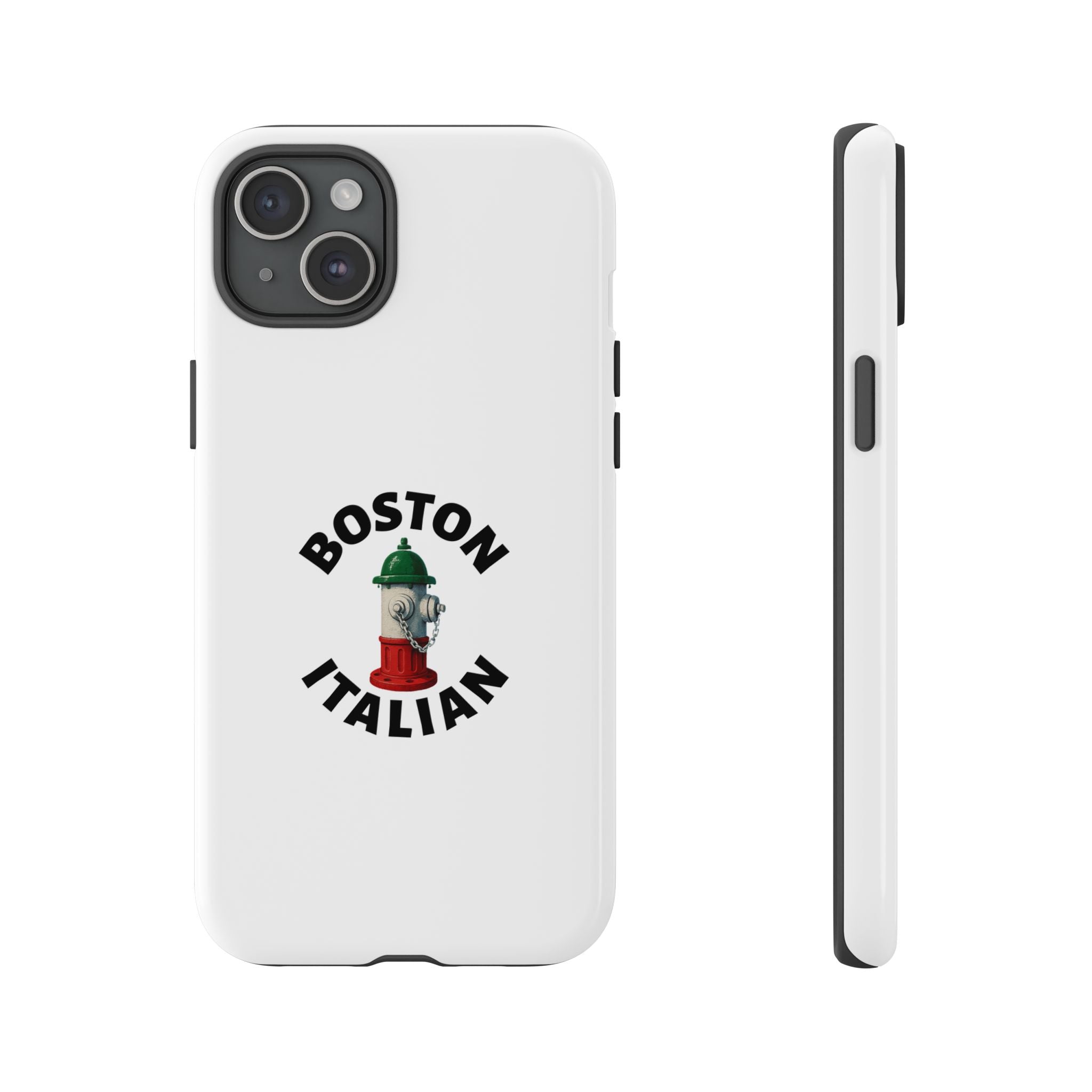 Boston Italian White Phone Case, Urban Style Phone Cover, Tough Smartphone Case, Gift for Italian Heritage, Fun Streetwear Accessories