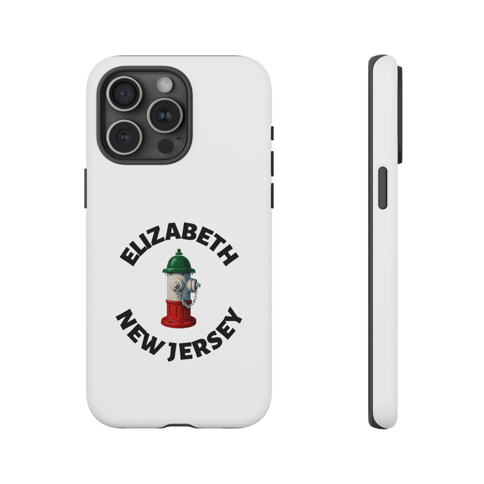 Elizabeth New Jersey White Phone Case, Urban Style Phone Cover, Tough Smartphone Case, Gift for Italian Heritage, Fun Streetwear Accessories
