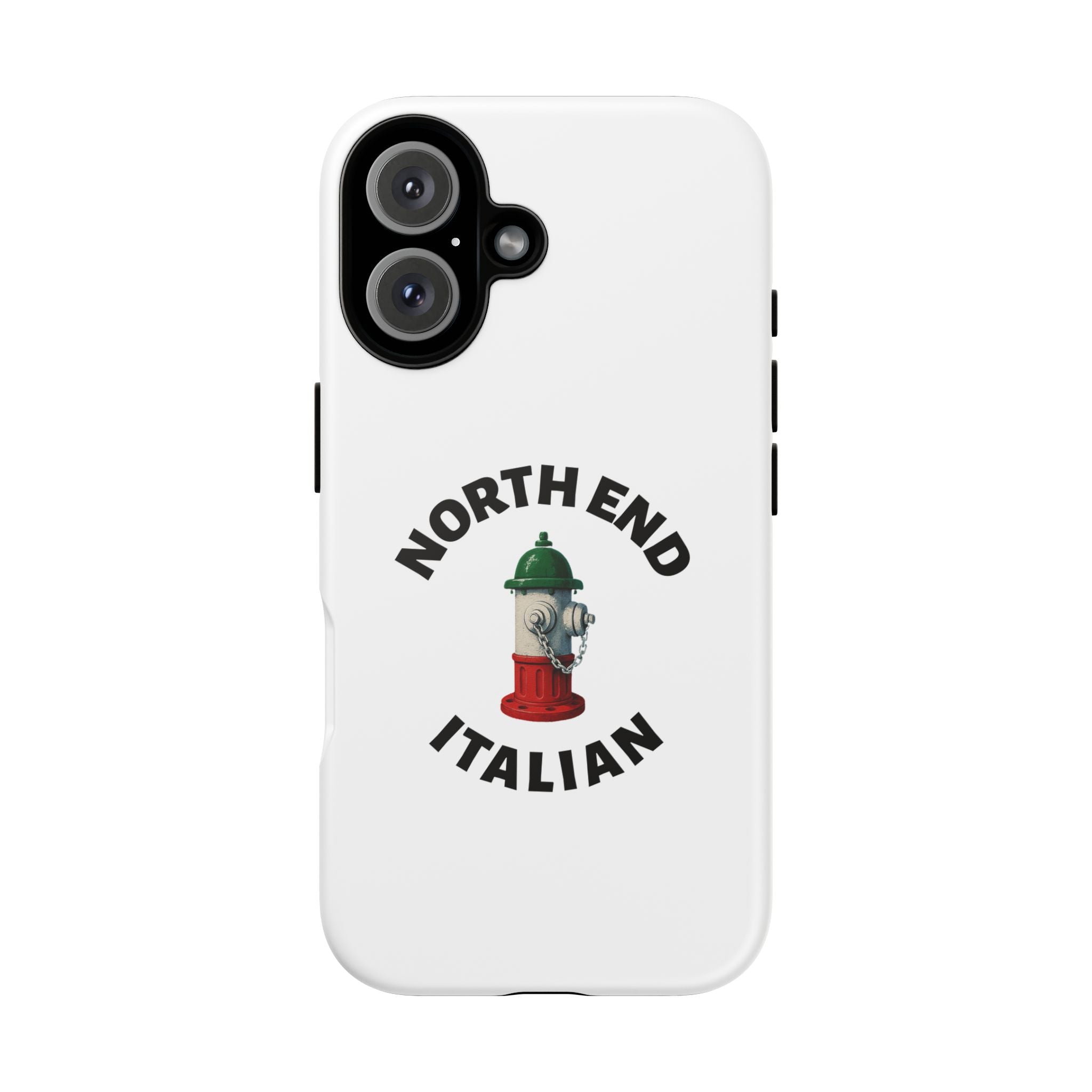 North End Italian White Phone Case, Urban Style Phone Cover, Tough Smartphone Case, Gift for Italian Heritage, Fun Streetwear Accessories