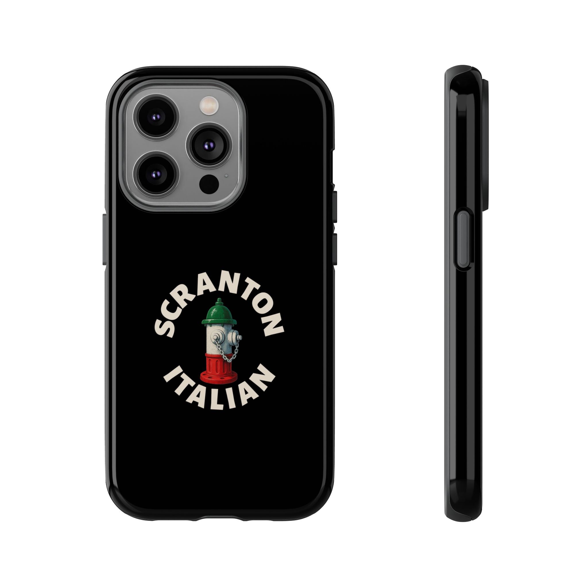 Scranton Italian Black Phone Case, Tough Cases for iPhone, Gift for Italians, Stylish Phone Cover, Unique Phone Accessory