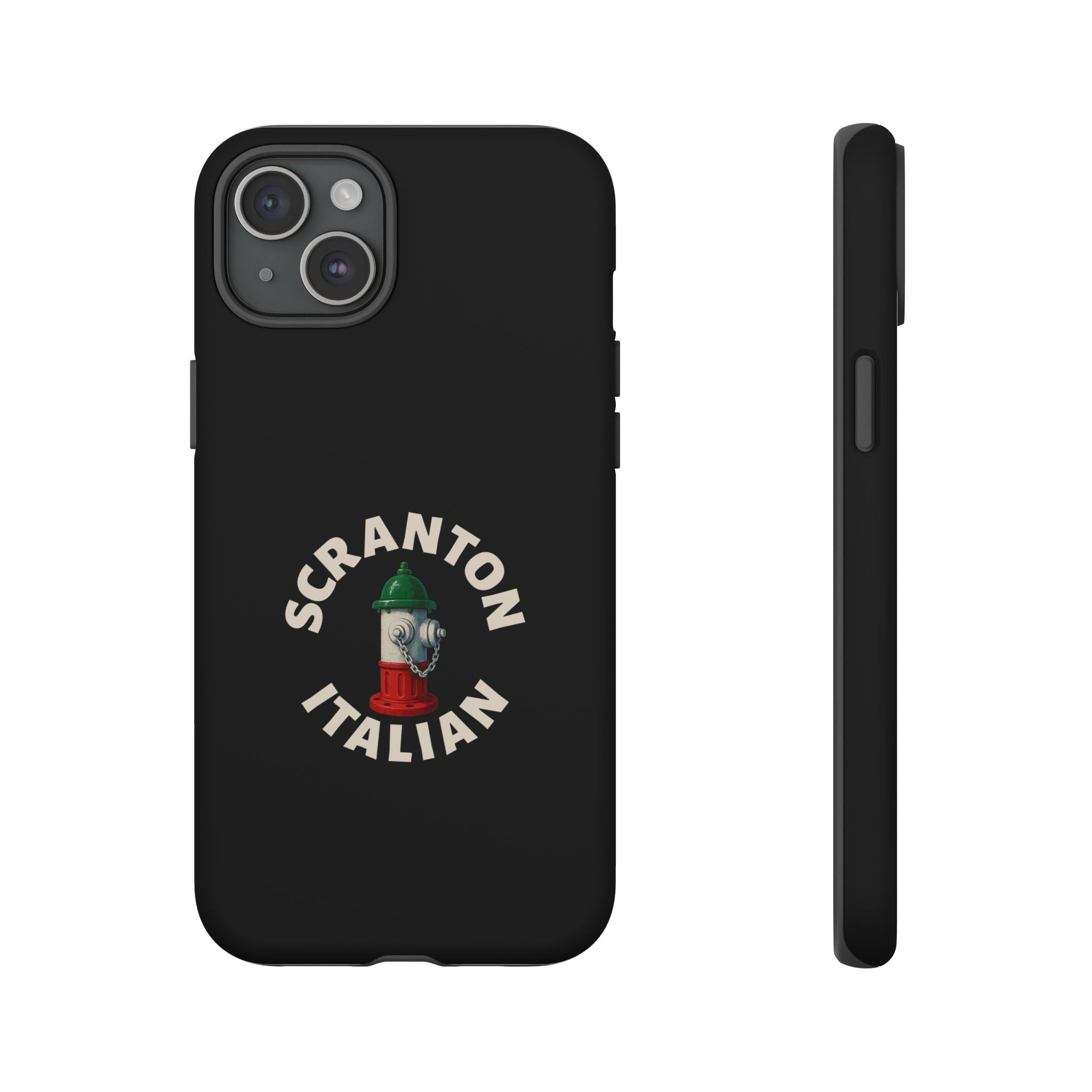 Scranton Italian Black Phone Case, Tough Cases for iPhone, Gift for Italians, Stylish Phone Cover, Unique Phone Accessory
