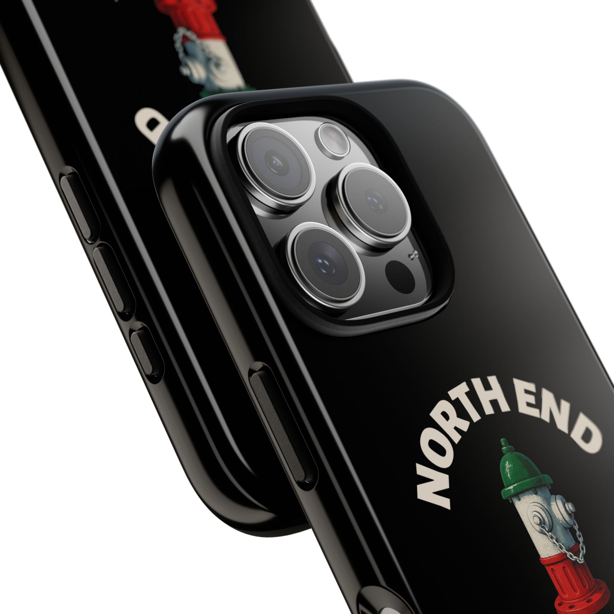 North End Italian Black Phone Case, Tough Cases for iPhone, Gift for Italians, Stylish Phone Cover, Unique Phone Accessory