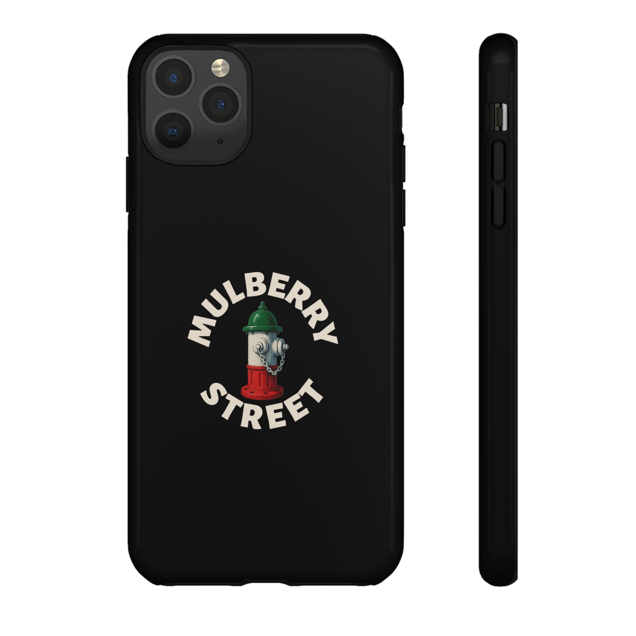 Mulberry Street Black Phone Case, Tough Cases for iPhone, Gift for Italians, Stylish Phone Cover, Unique Phone Accessory