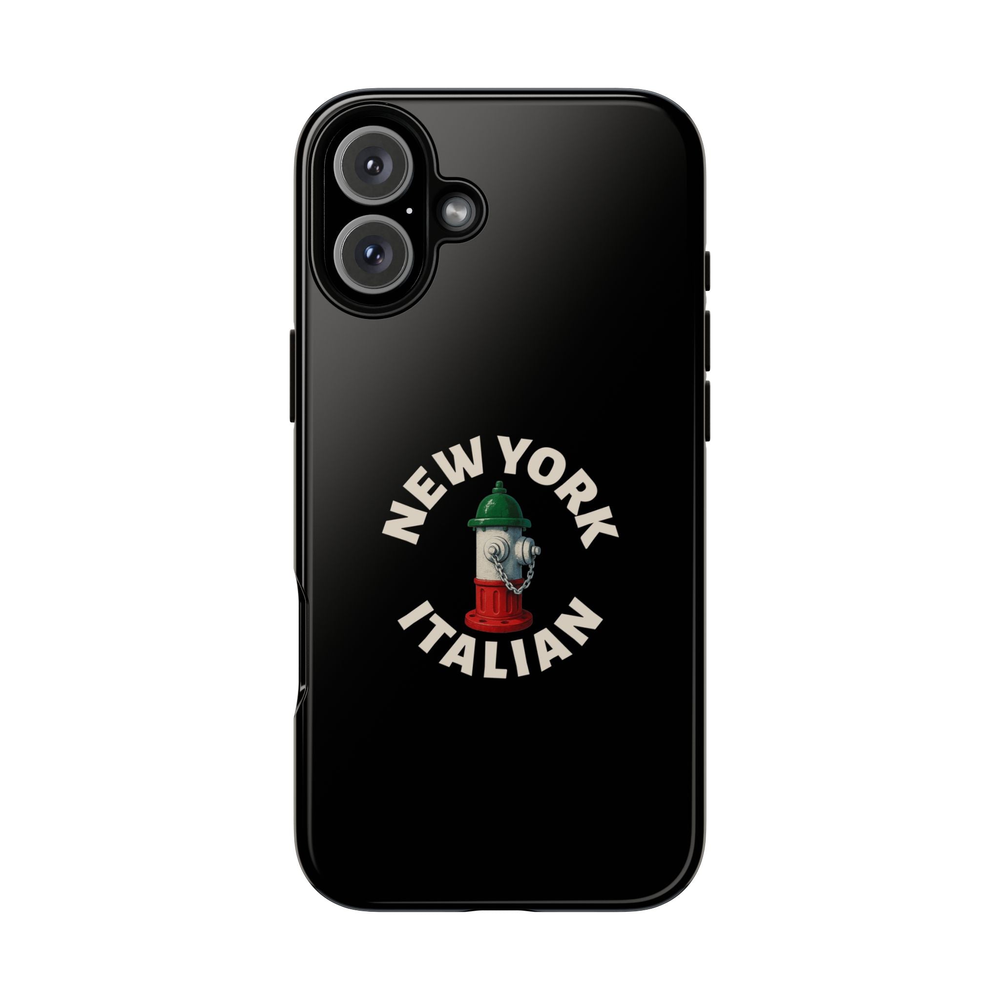New York Italian Black Phone Case, Tough Cases for iPhone, Gift for Italians, Stylish Phone Cover, Unique Phone Accessory
