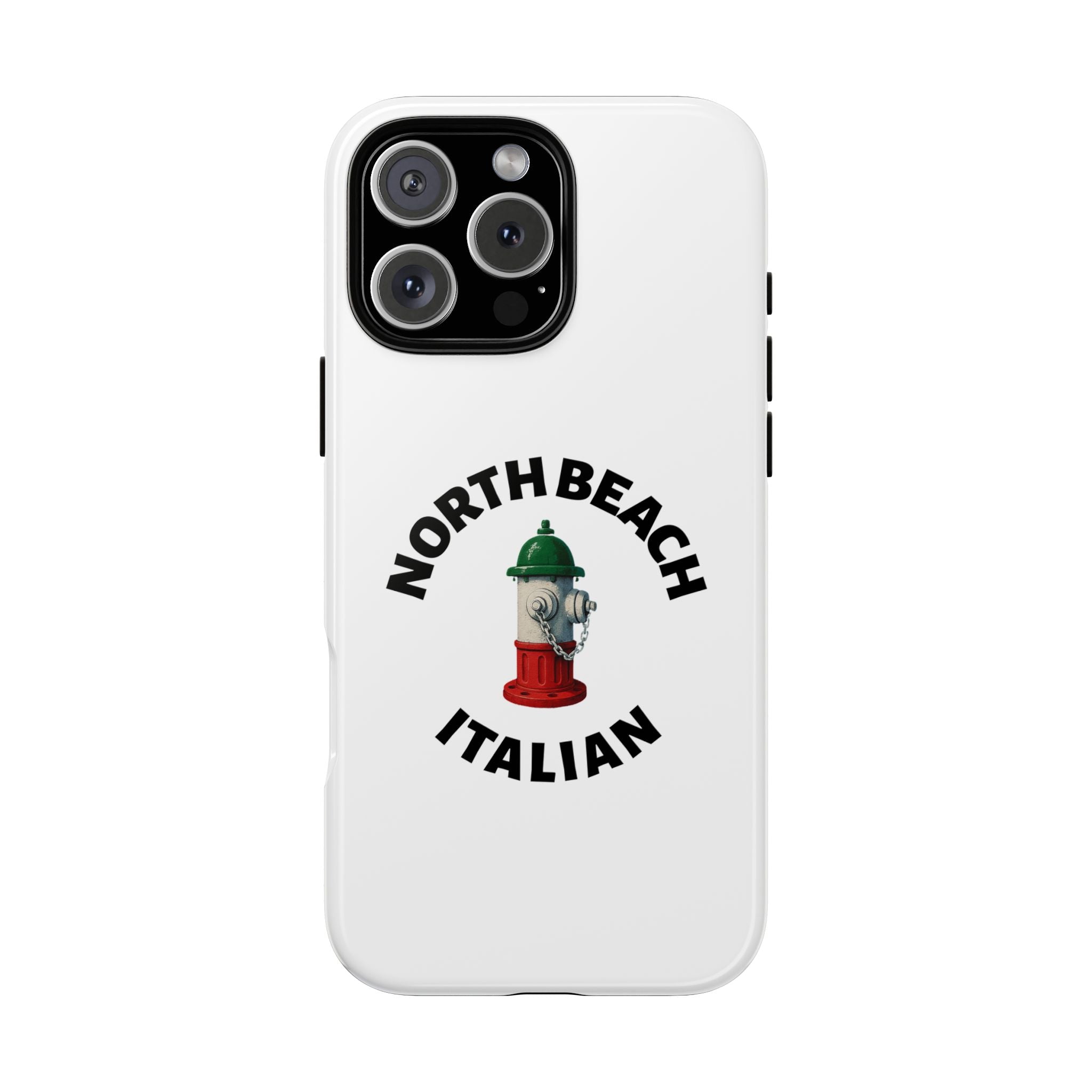 North Beach Italian White Phone Case, Urban Style Phone Cover, Tough Smartphone Case, Gift for Italian Heritage, Fun Streetwear Accessories