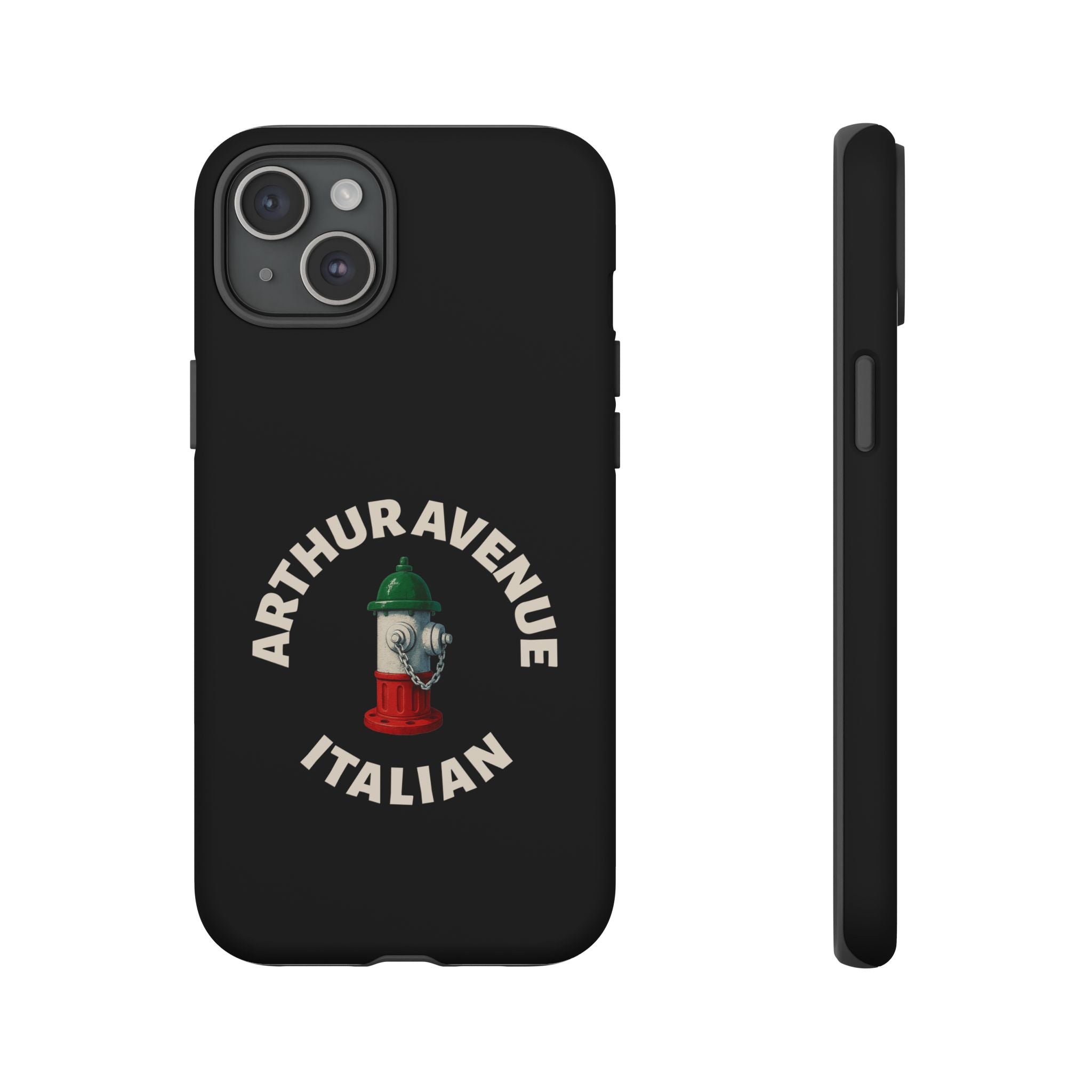 Arthur Avenue Italian Black Phone Case, Tough Cases for iPhone, Gift for Italians, Stylish Phone Cover, Unique Phone Accessory
