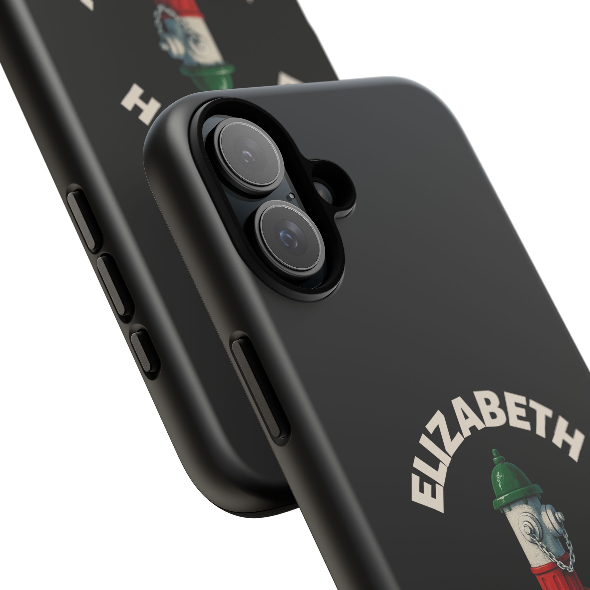 Elizabeth New Jersey Black Phone Case, Tough Cases for iPhone, Gift for Italians, Stylish Phone Cover, Unique Phone Accessory