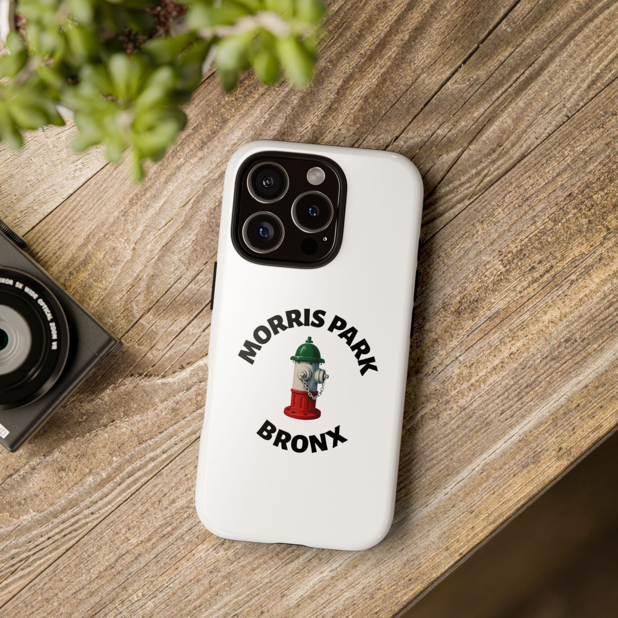 Morris Park Bronx White Phone Case, Urban Style Phone Cover, Tough Smartphone Case, Gift for Italian Heritage, Fun Streetwear Accessories