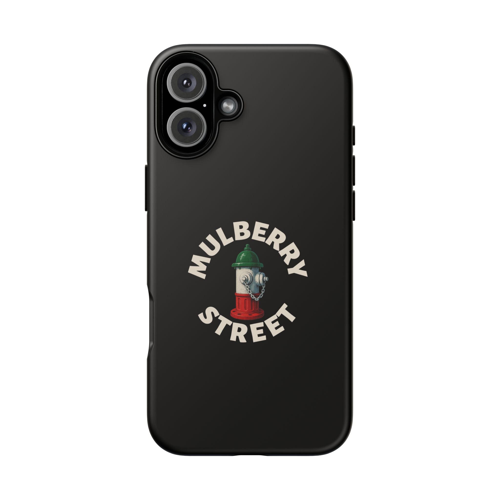 Mulberry Street Black Phone Case, Tough Cases for iPhone, Gift for Italians, Stylish Phone Cover, Unique Phone Accessory