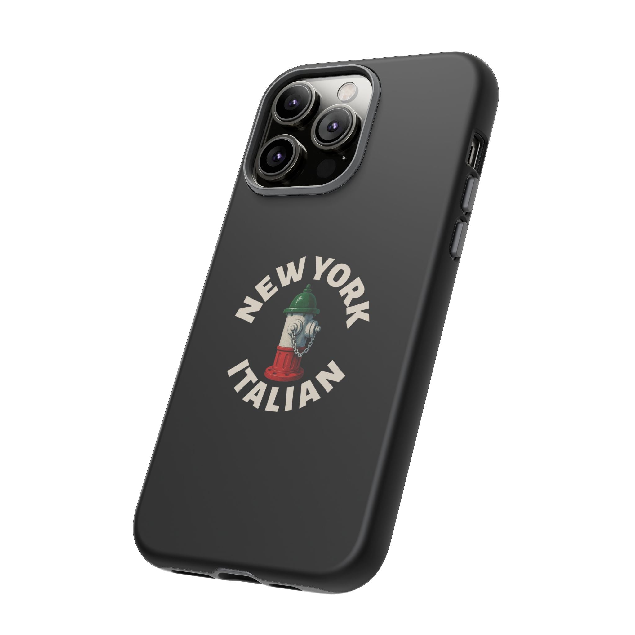 New York Italian Black Phone Case, Tough Cases for iPhone, Gift for Italians, Stylish Phone Cover, Unique Phone Accessory