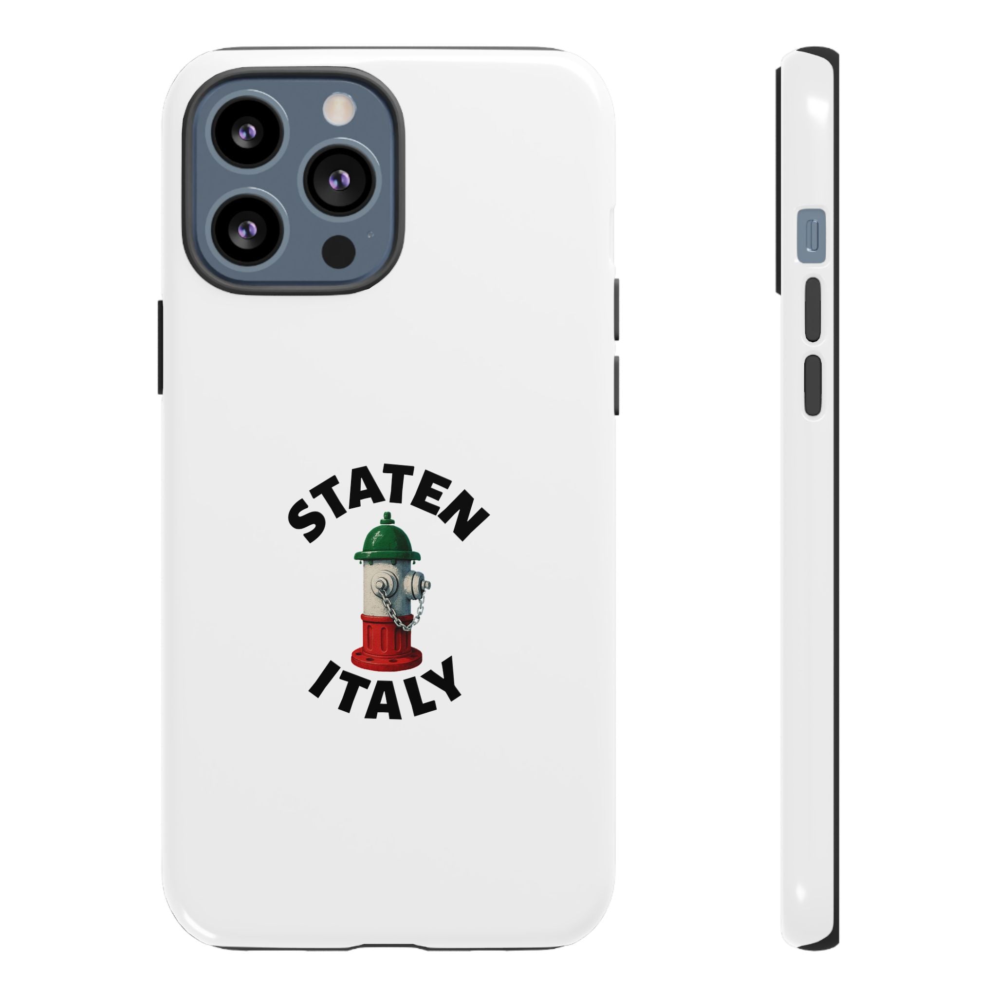 Staten Italy White Phone Case, Urban Style Phone Cover, Tough Smartphone Case, Gift for Italian Heritage, Fun Streetwear Accessories