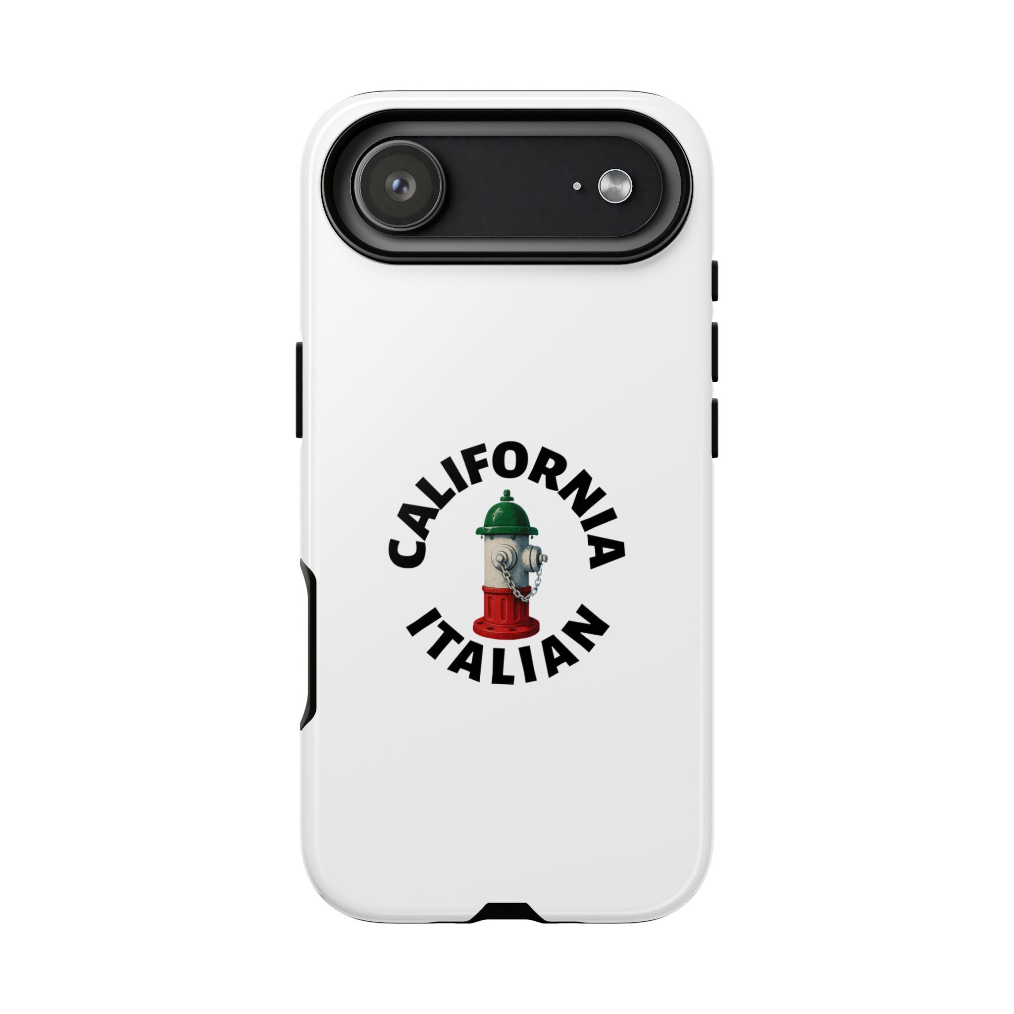 California Italian White Phone Case, Urban Style Phone Cover, Tough Smartphone Case, Gift for Italian Heritage, Fun Streetwear Accessories