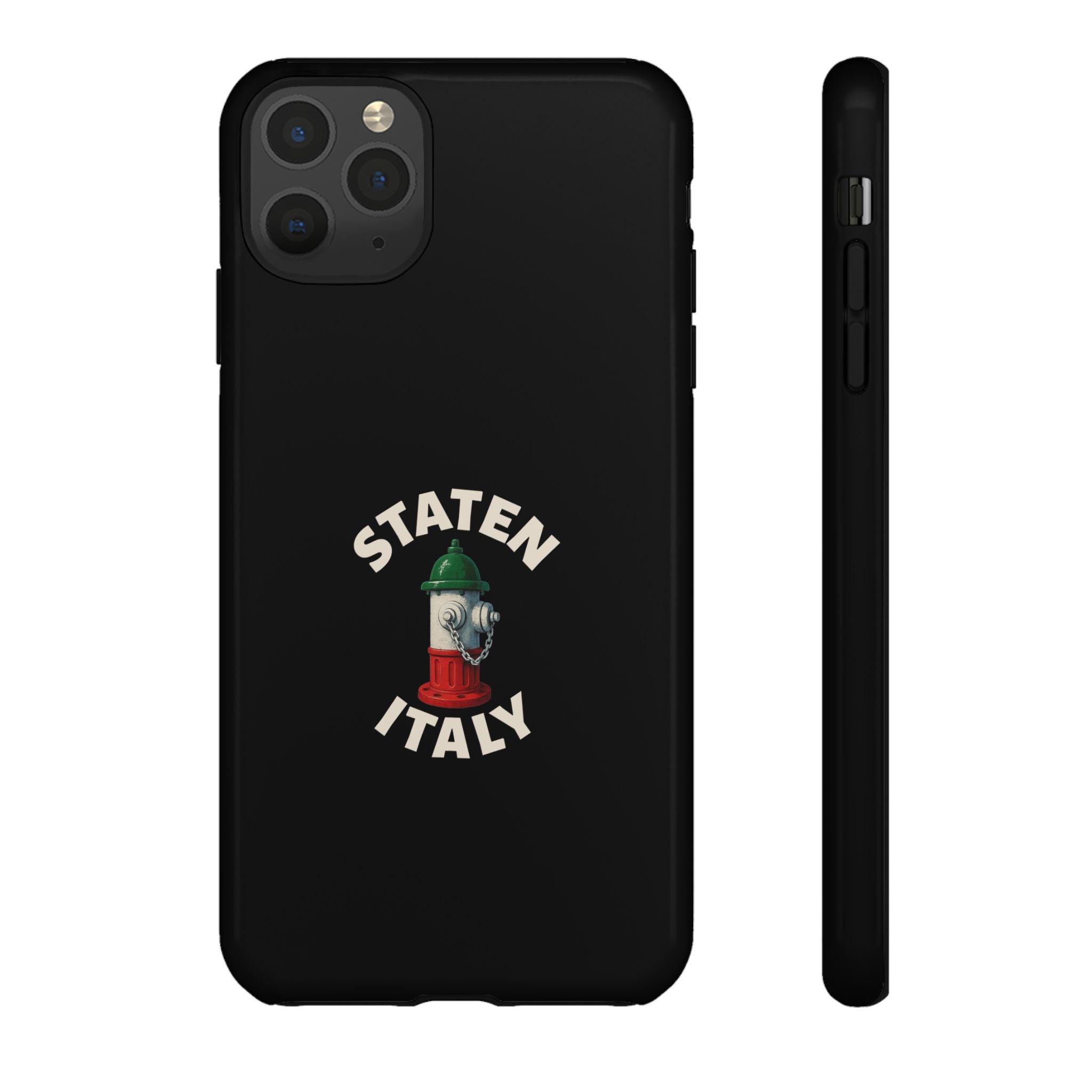 Staten Italy Black Phone Case, Tough Cases for iPhone, Gift for Italians, Stylish Phone Cover, Unique Phone Accessory