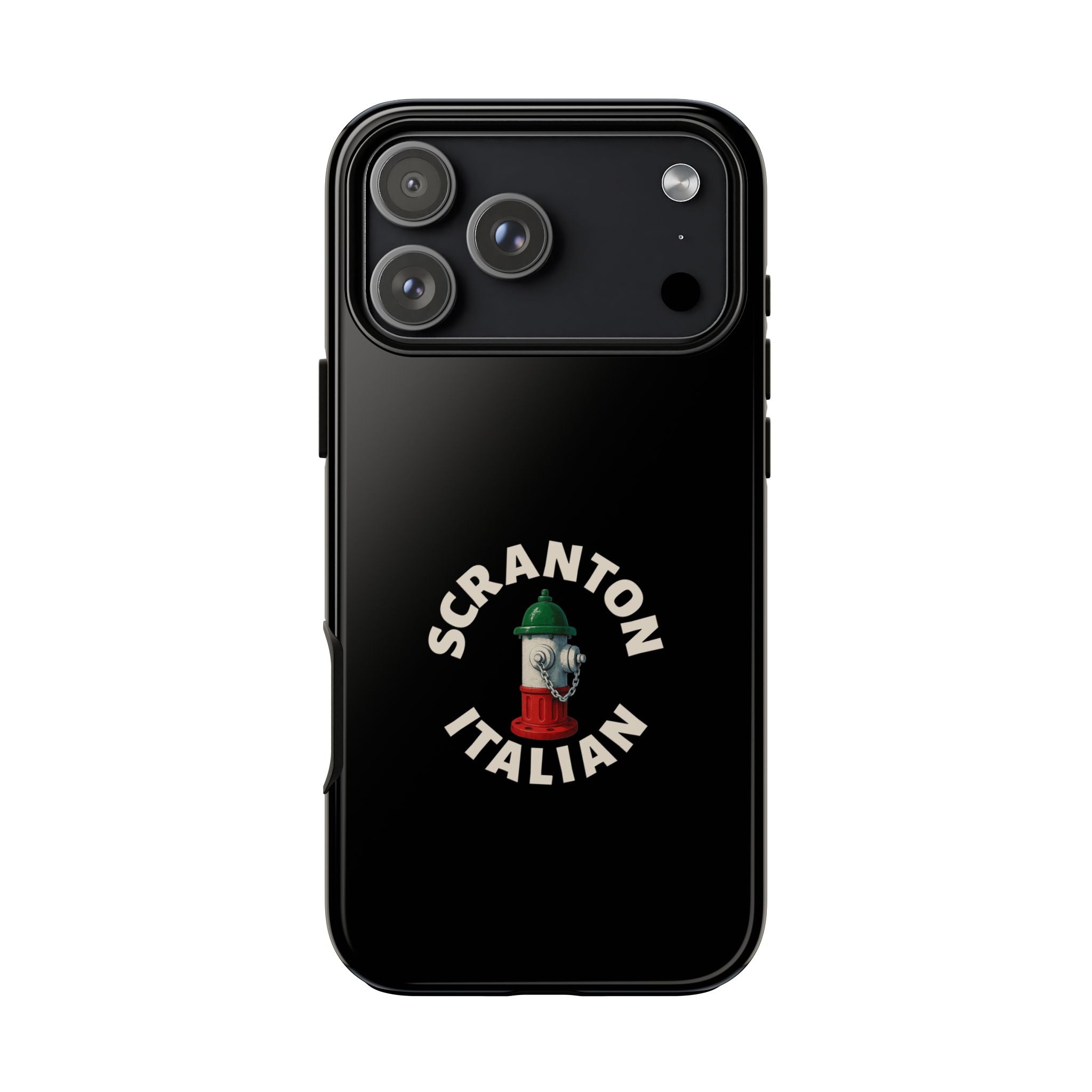 Scranton Italian Black Phone Case, Tough Cases for iPhone, Gift for Italians, Stylish Phone Cover, Unique Phone Accessory