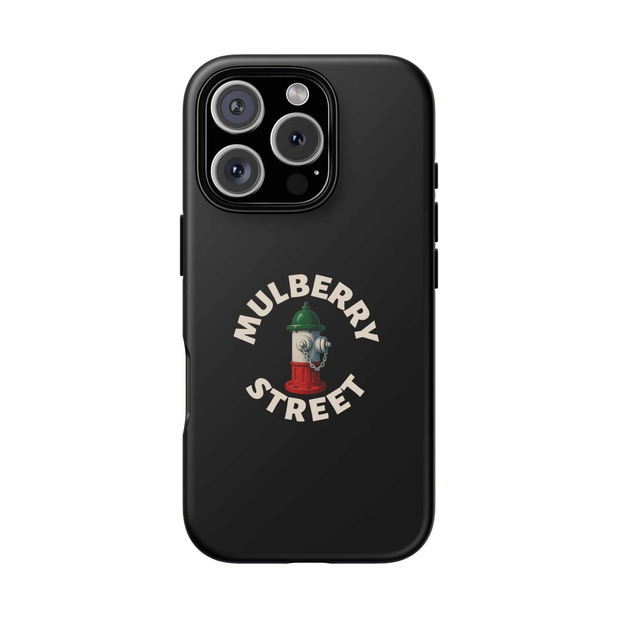 Mulberry Street Black Phone Case, Tough Cases for iPhone, Gift for Italians, Stylish Phone Cover, Unique Phone Accessory