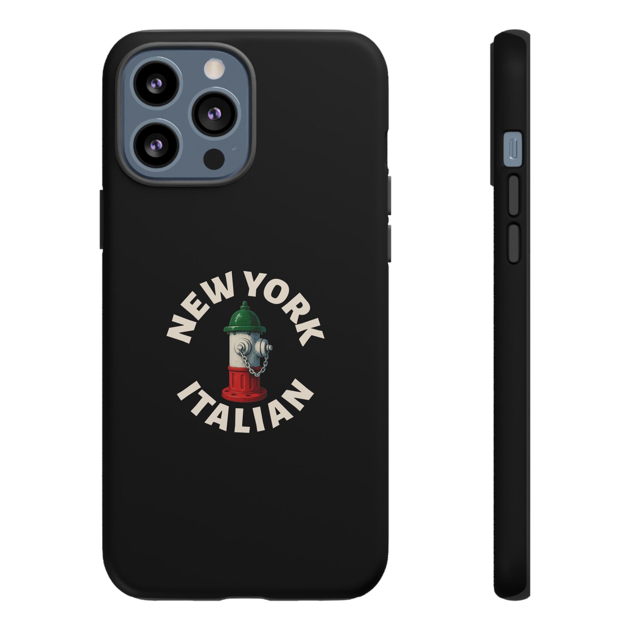 New York Italian Black Phone Case, Tough Cases for iPhone, Gift for Italians, Stylish Phone Cover, Unique Phone Accessory