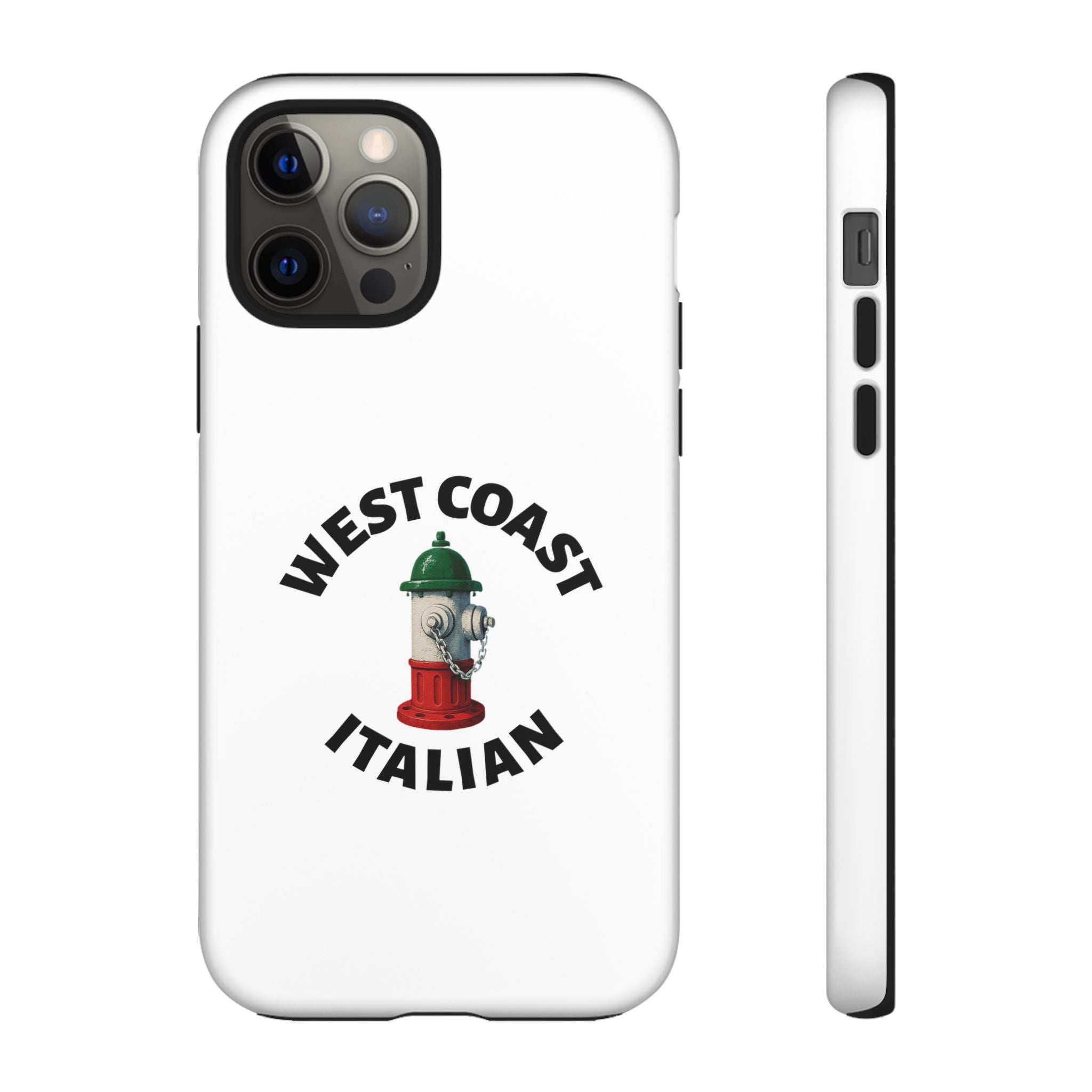 West Coast Italian White Phone Case, Urban Style Phone Cover, Tough Smartphone Case, Gift for Italian Heritage, Fun Streetwear Accessories