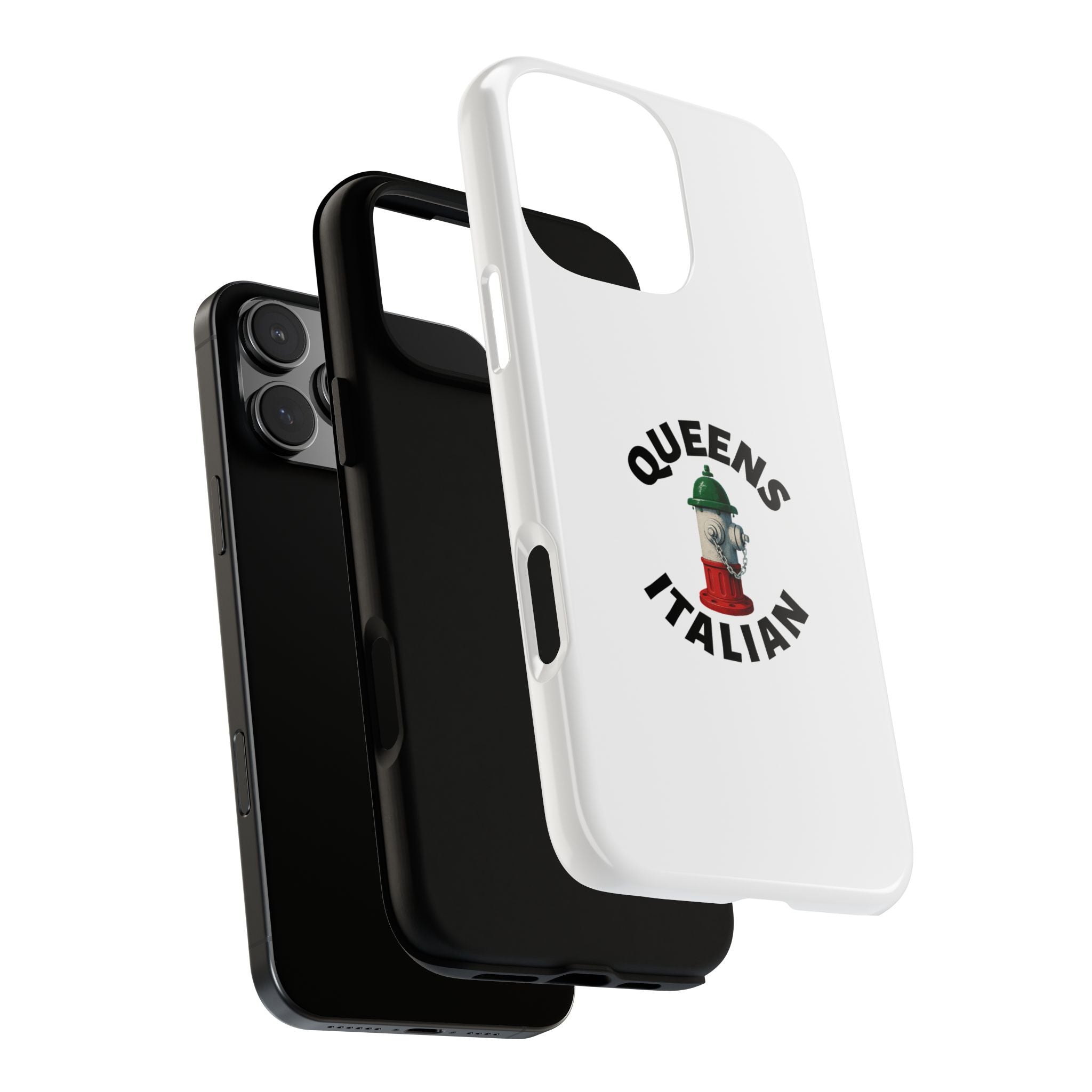 Queens Italian White Phone Case, Urban Style Phone Cover, Tough Smartphone Case, Gift for Italian Heritage, Fun Streetwear Accessories