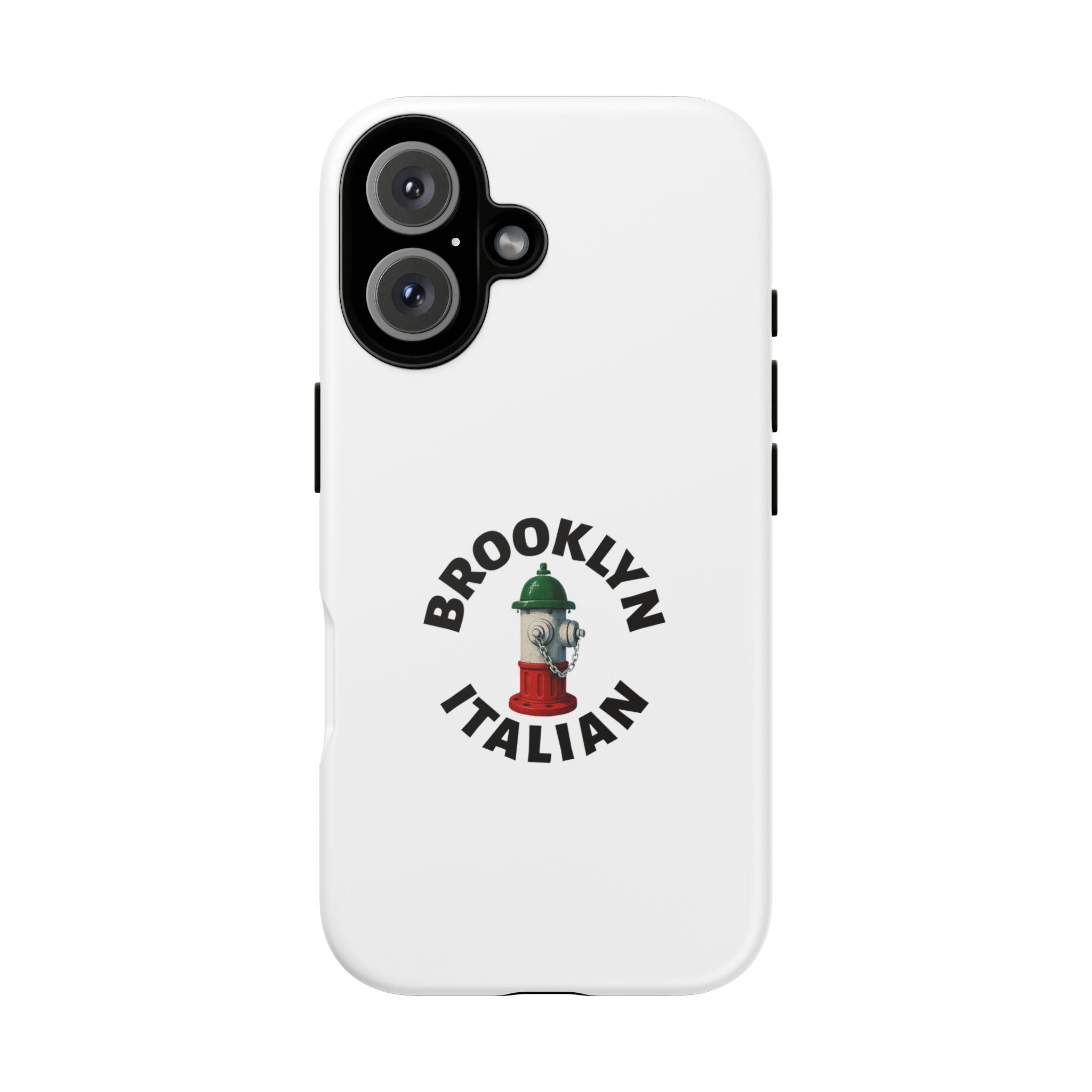 Brooklyn Italian White Phone Case, Urban Style Phone Cover, Tough Smartphone Case, Gift for Italian Heritage, Fun Streetwear Accessories