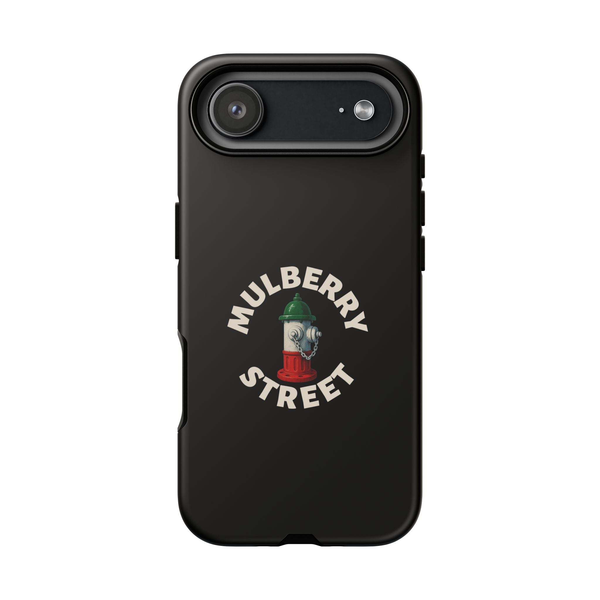 Mulberry Street Black Phone Case, Tough Cases for iPhone, Gift for Italians, Stylish Phone Cover, Unique Phone Accessory