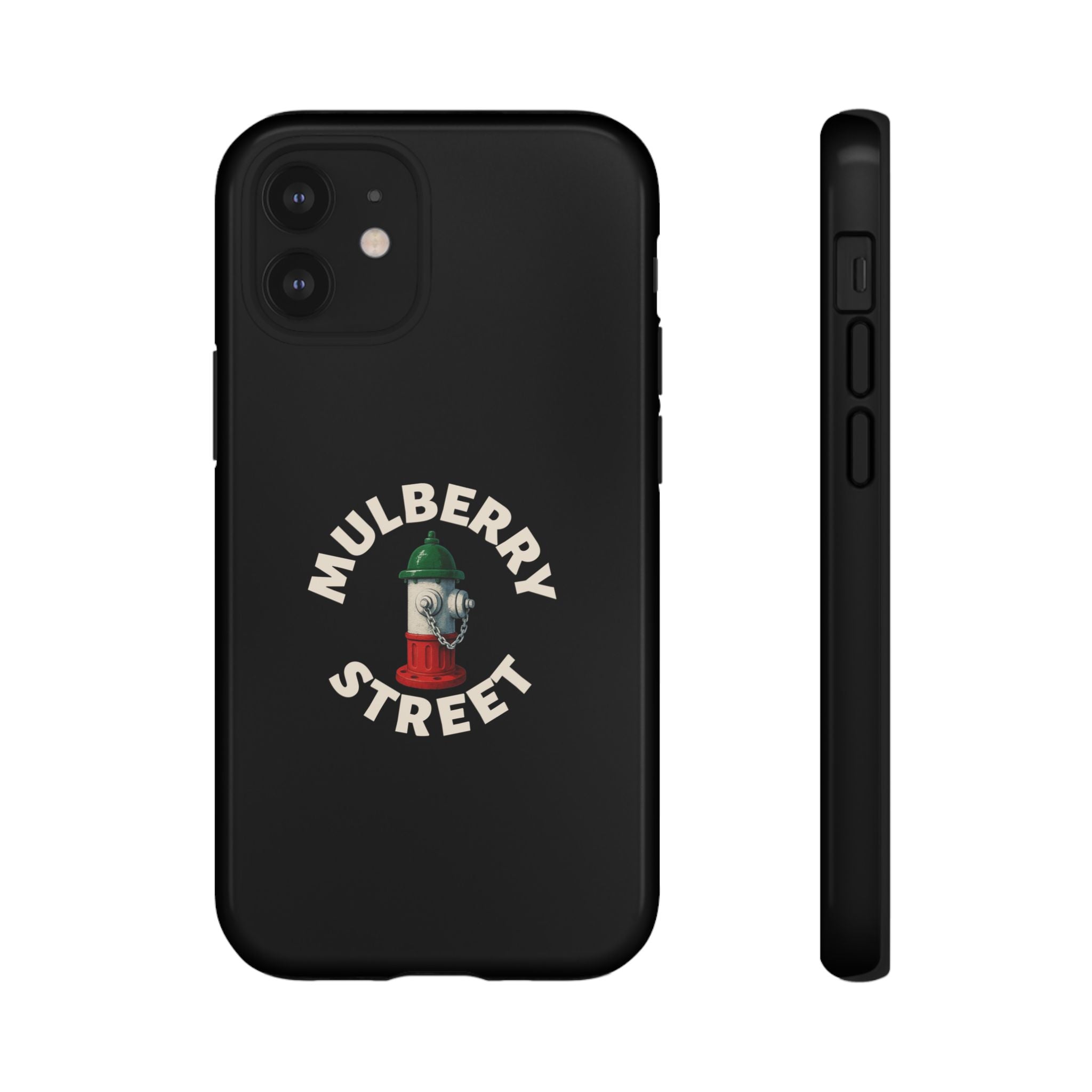 Mulberry Street Black Phone Case, Tough Cases for iPhone, Gift for Italians, Stylish Phone Cover, Unique Phone Accessory
