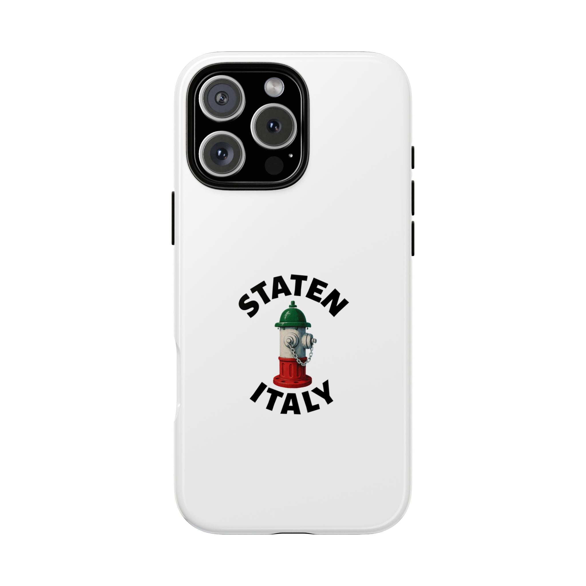 Staten Italy White Phone Case, Urban Style Phone Cover, Tough Smartphone Case, Gift for Italian Heritage, Fun Streetwear Accessories