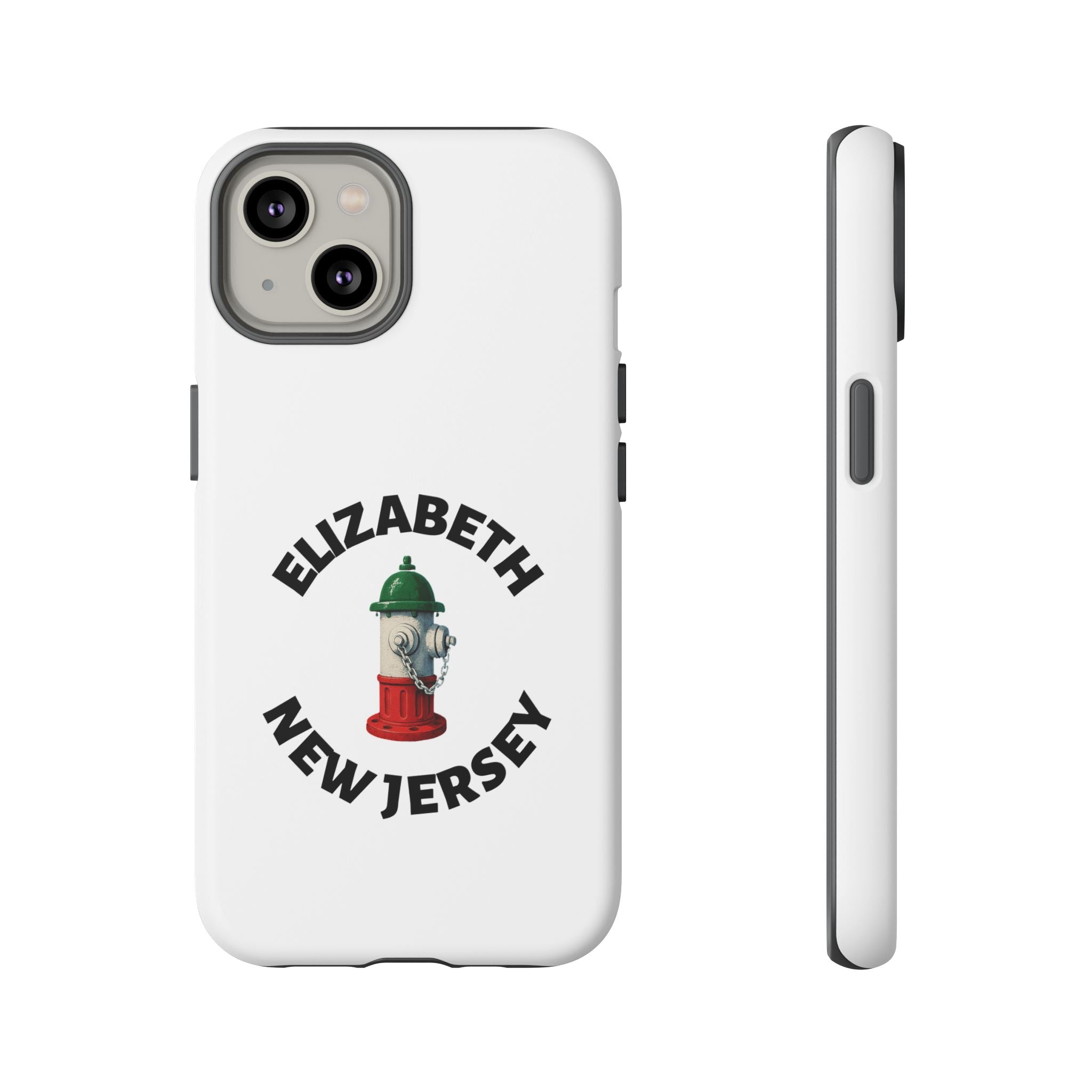 Elizabeth New Jersey White Phone Case, Urban Style Phone Cover, Tough Smartphone Case, Gift for Italian Heritage, Fun Streetwear Accessories