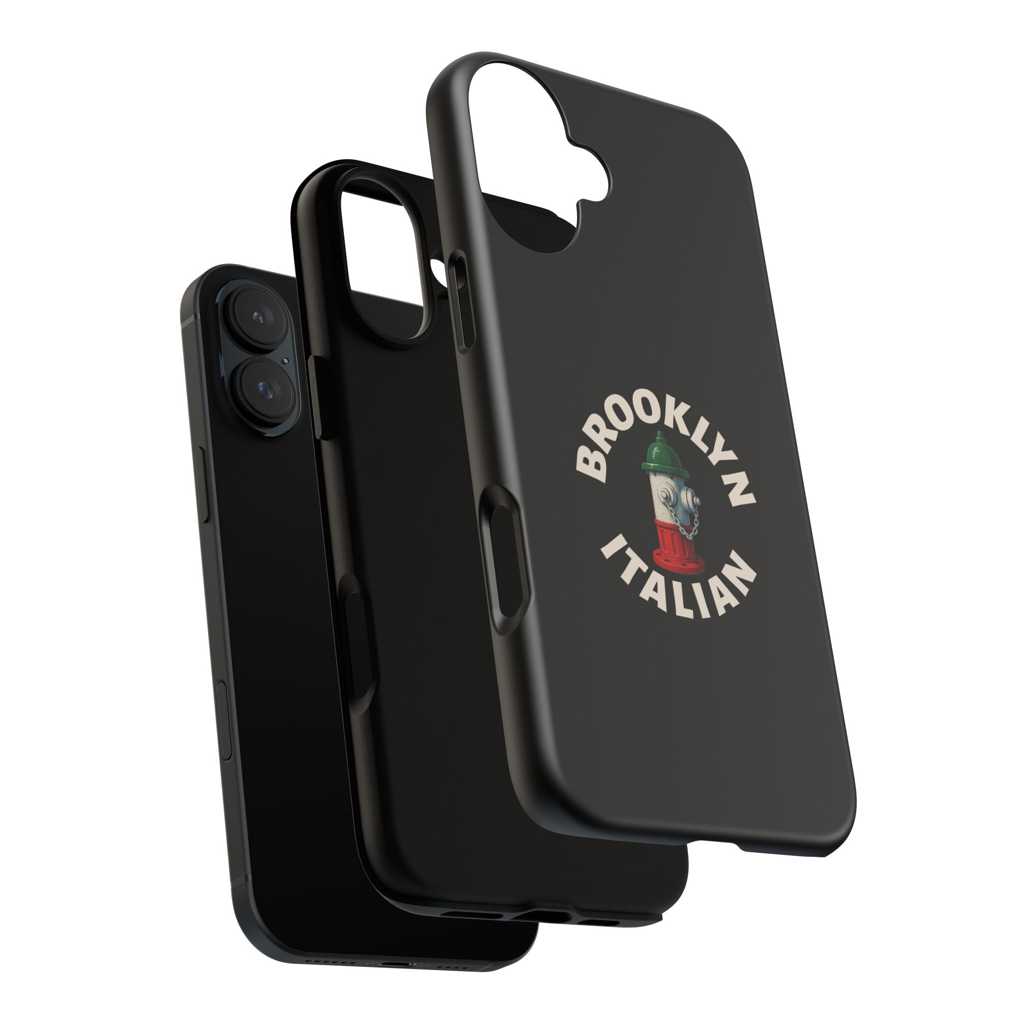 Brooklyn Italian Black Phone Case, Tough Cases for iPhone, Gift for Italians, Stylish Phone Cover, Unique Phone Accessory