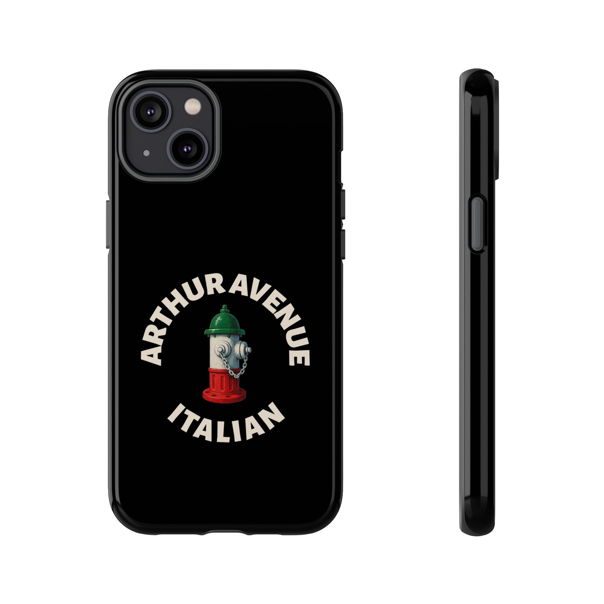 Arthur Avenue Italian Black Phone Case, Tough Cases for iPhone, Gift for Italians, Stylish Phone Cover, Unique Phone Accessory