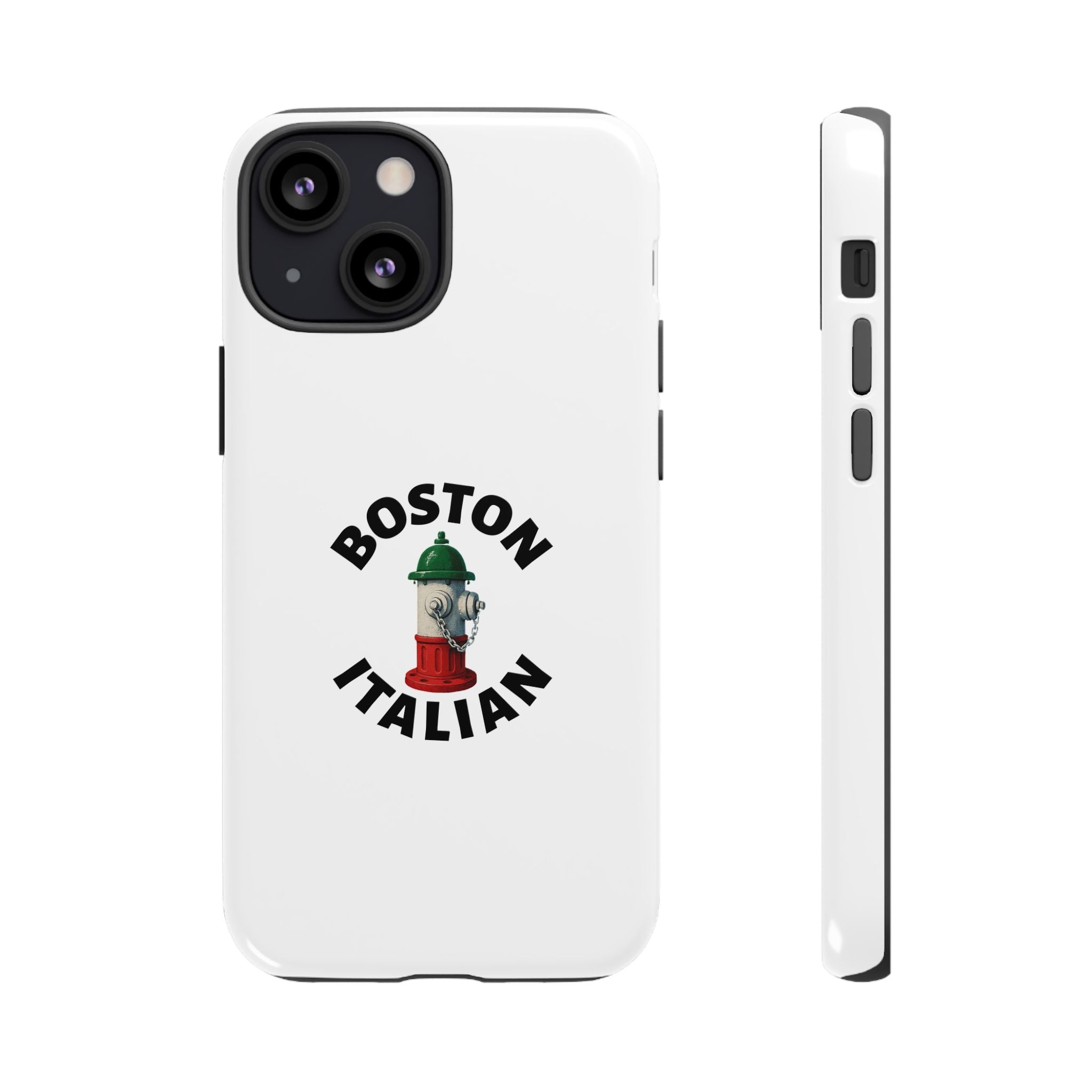 Boston Italian White Phone Case, Urban Style Phone Cover, Tough Smartphone Case, Gift for Italian Heritage, Fun Streetwear Accessories
