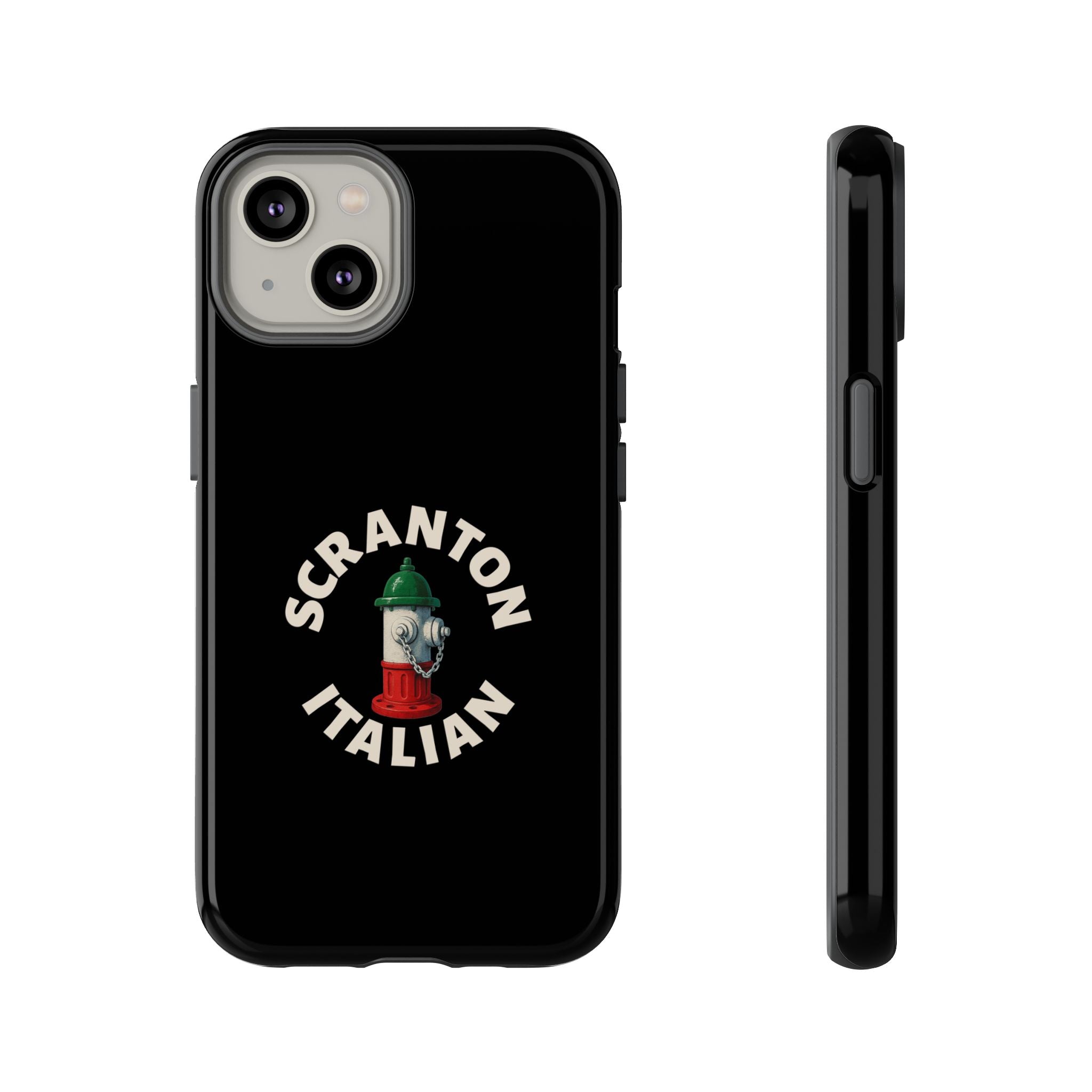 Scranton Italian Black Phone Case, Tough Cases for iPhone, Gift for Italians, Stylish Phone Cover, Unique Phone Accessory