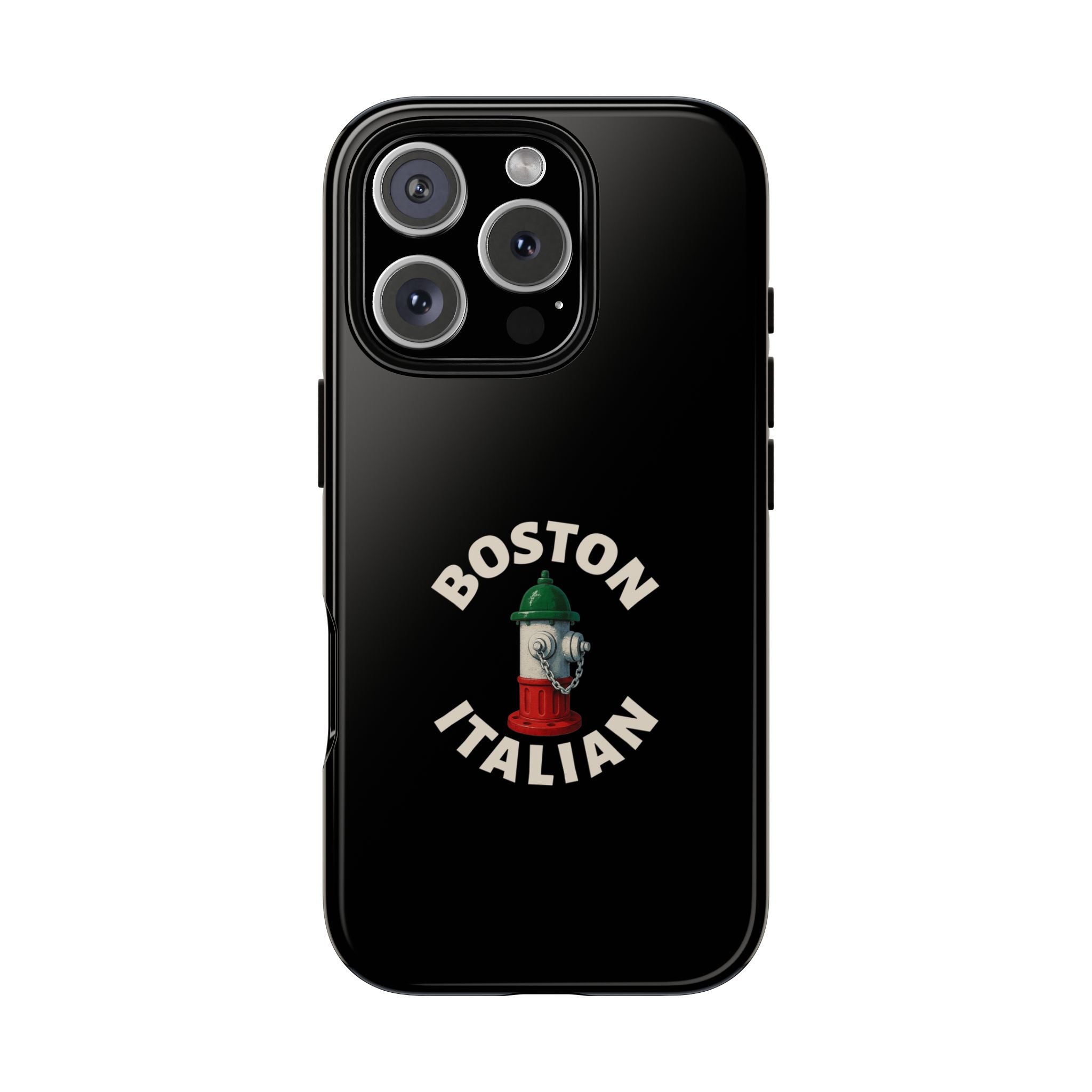 Boston Italian Black Phone Case, Tough Cases for iPhone, Gift for Italians, Stylish Phone Cover, Unique Phone Accessory