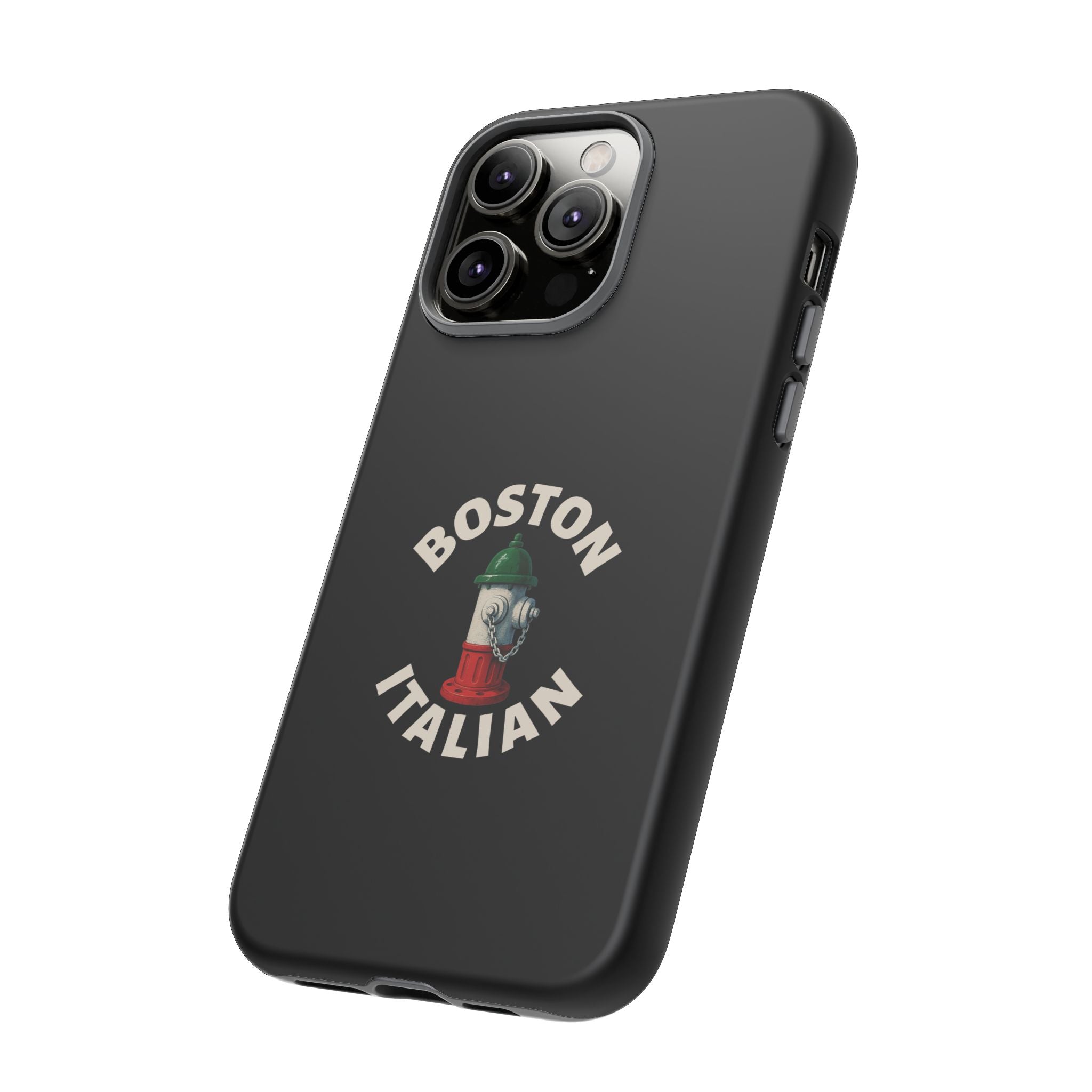 Boston Italian Black Phone Case, Tough Cases for iPhone, Gift for Italians, Stylish Phone Cover, Unique Phone Accessory