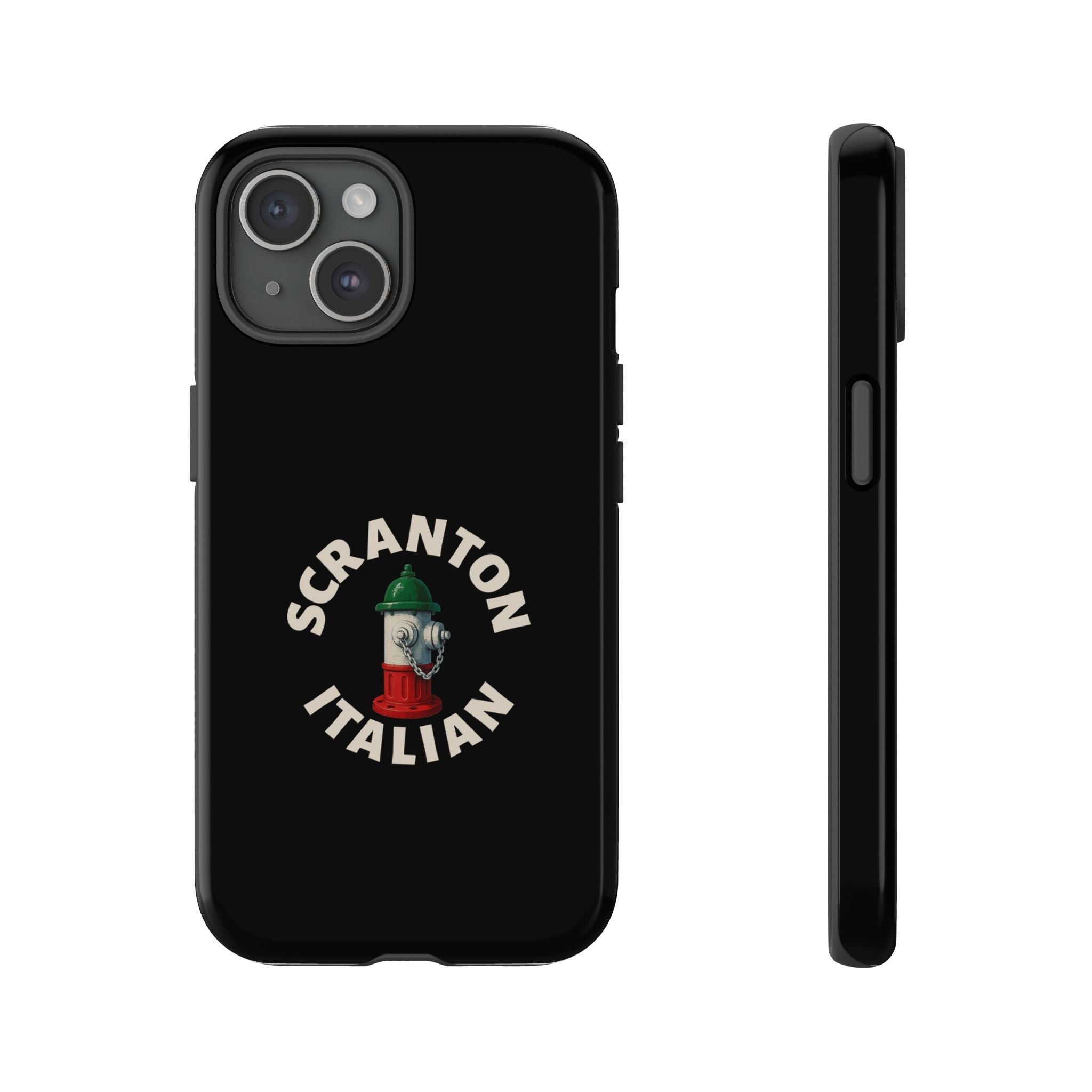Scranton Italian Black Phone Case, Tough Cases for iPhone, Gift for Italians, Stylish Phone Cover, Unique Phone Accessory