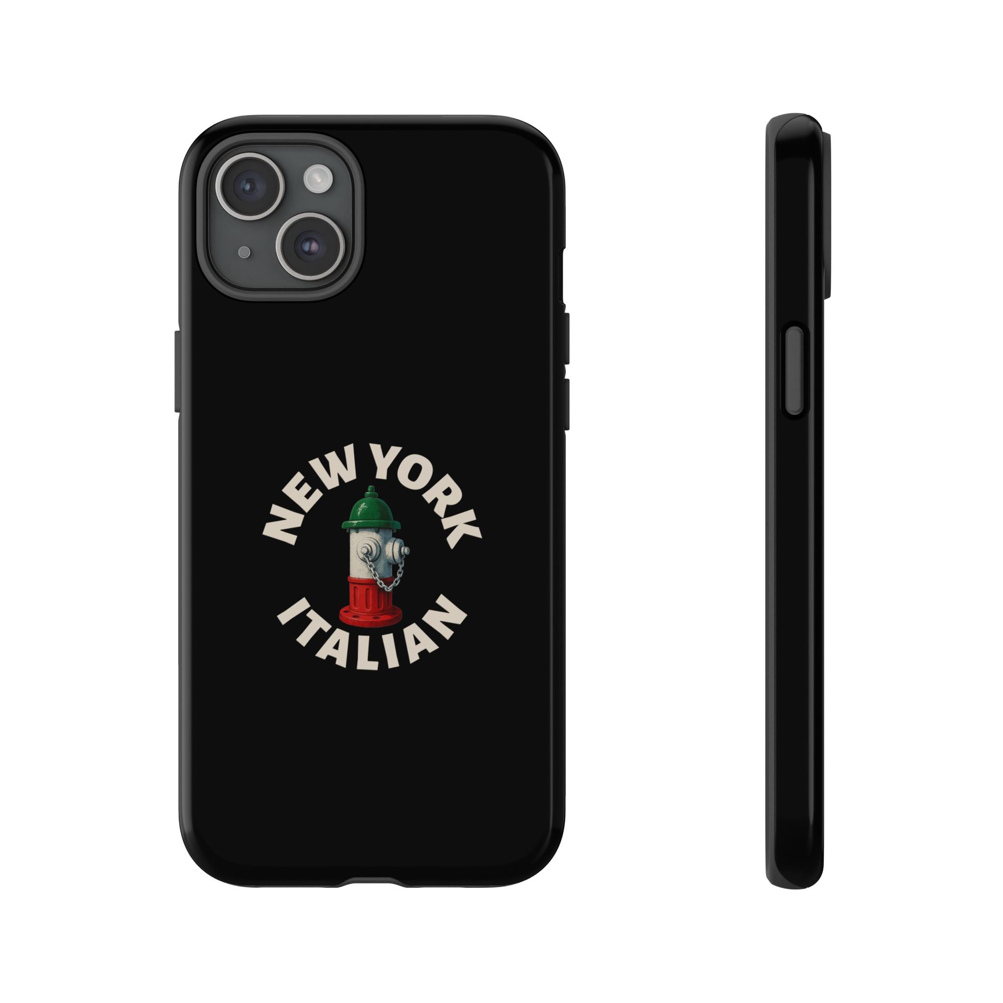 New York Italian Black Phone Case, Tough Cases for iPhone, Gift for Italians, Stylish Phone Cover, Unique Phone Accessory